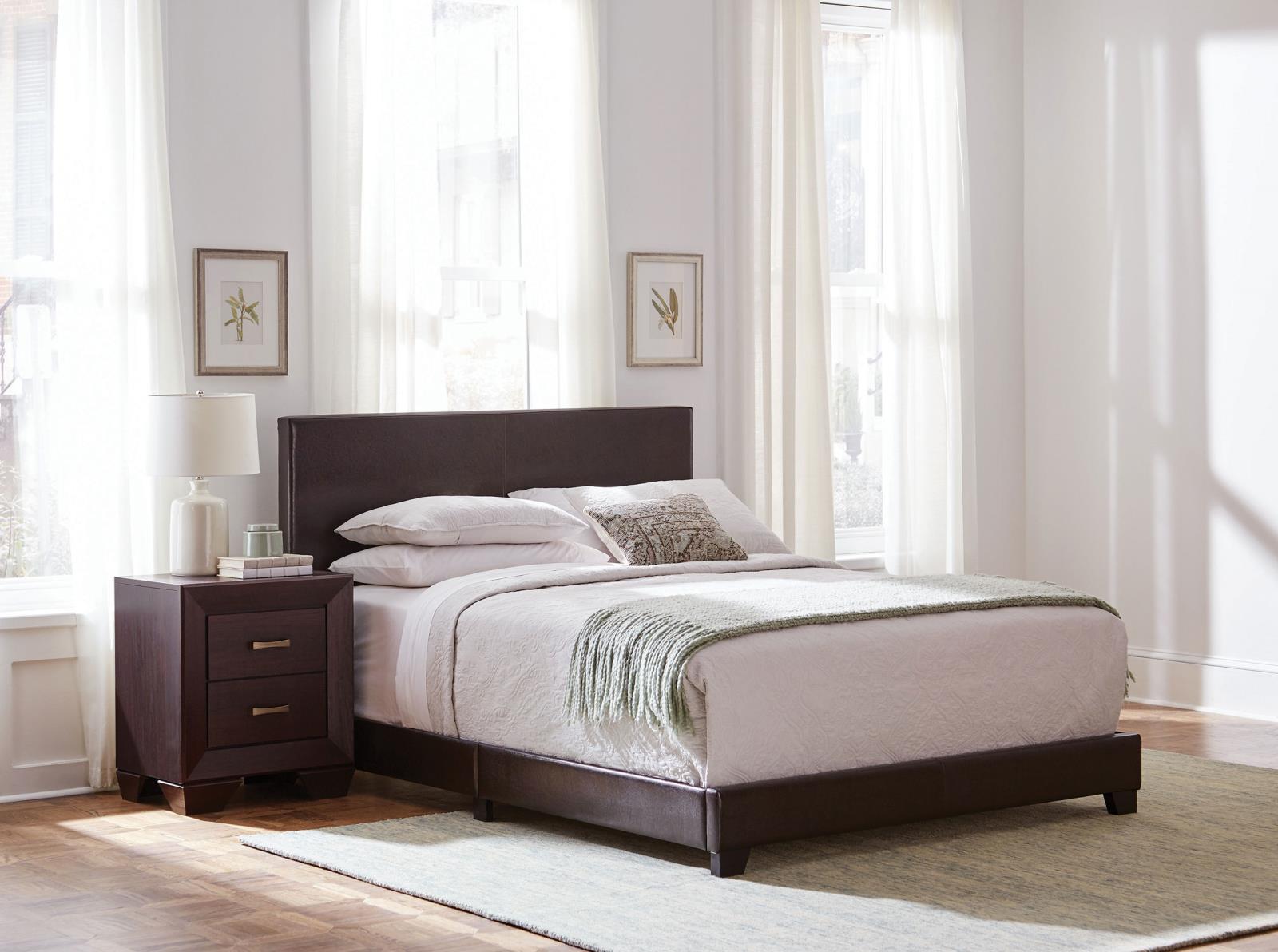 Dorian Faux Leather Upholstered Eastern King Panel Bed - Image 9