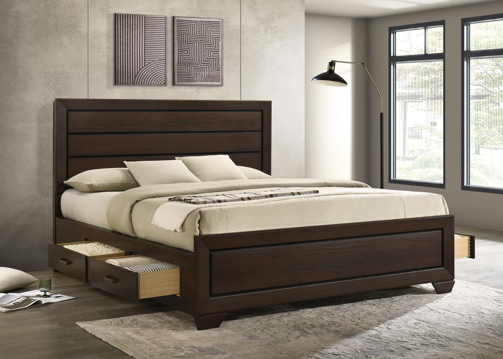 Kauffman Wood California King Storage Panel Bed Dark Cocoa - Image 2