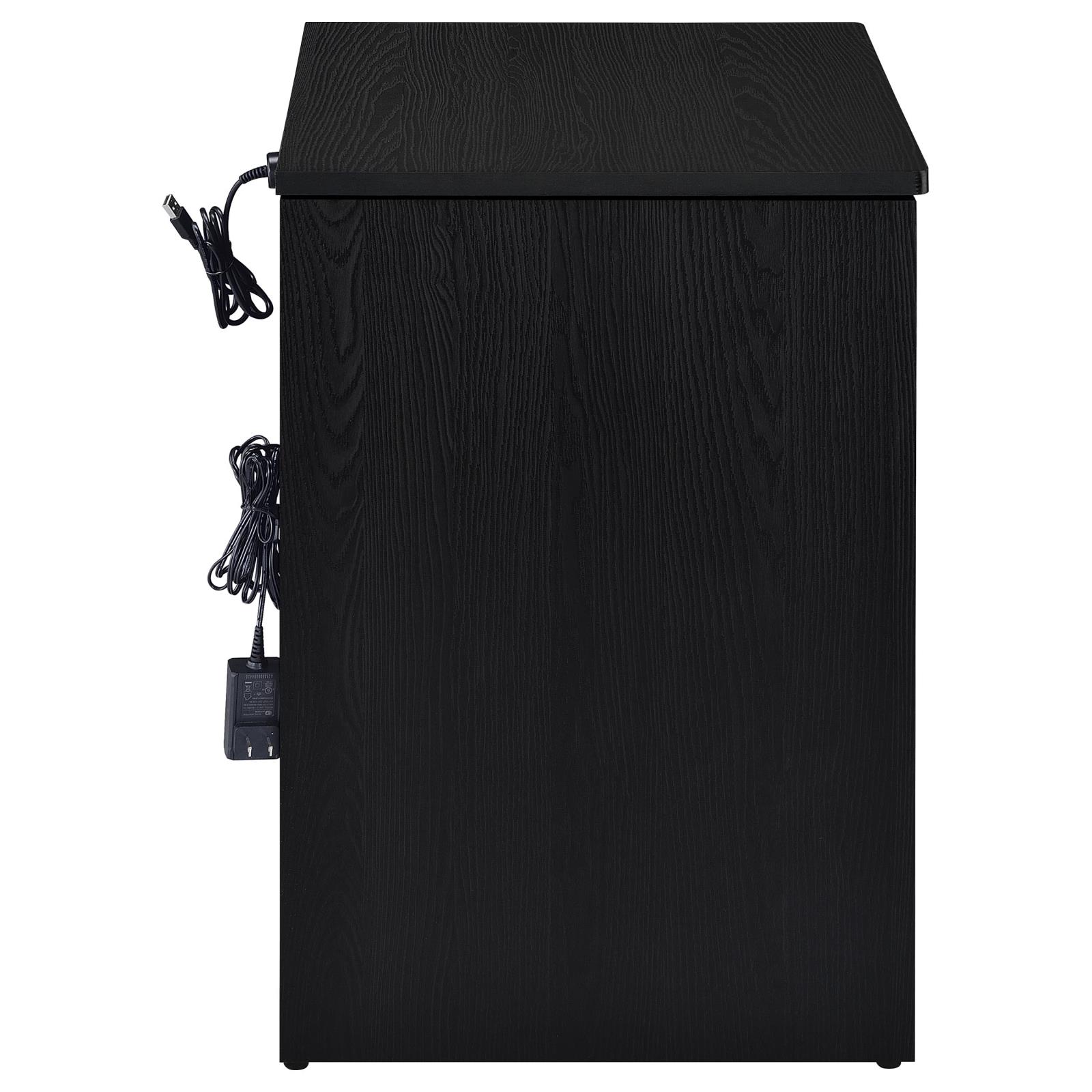 Fabre 1-drawer Extendable Top Nightstand Bedside Table Black Ash - Image 8