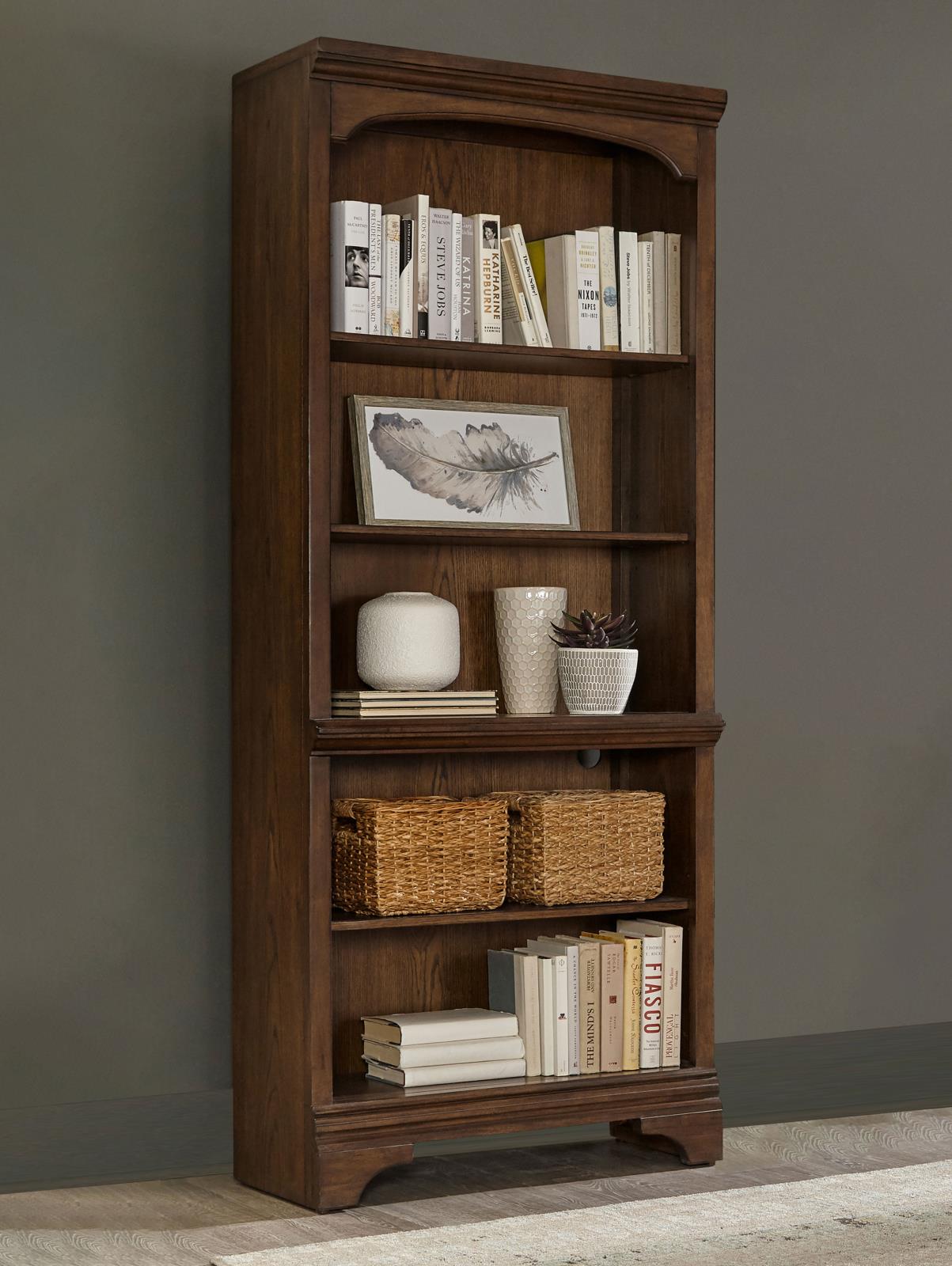 Hartshill 78-inch 4-shelf Bookcase Burnished Oak - Image 2