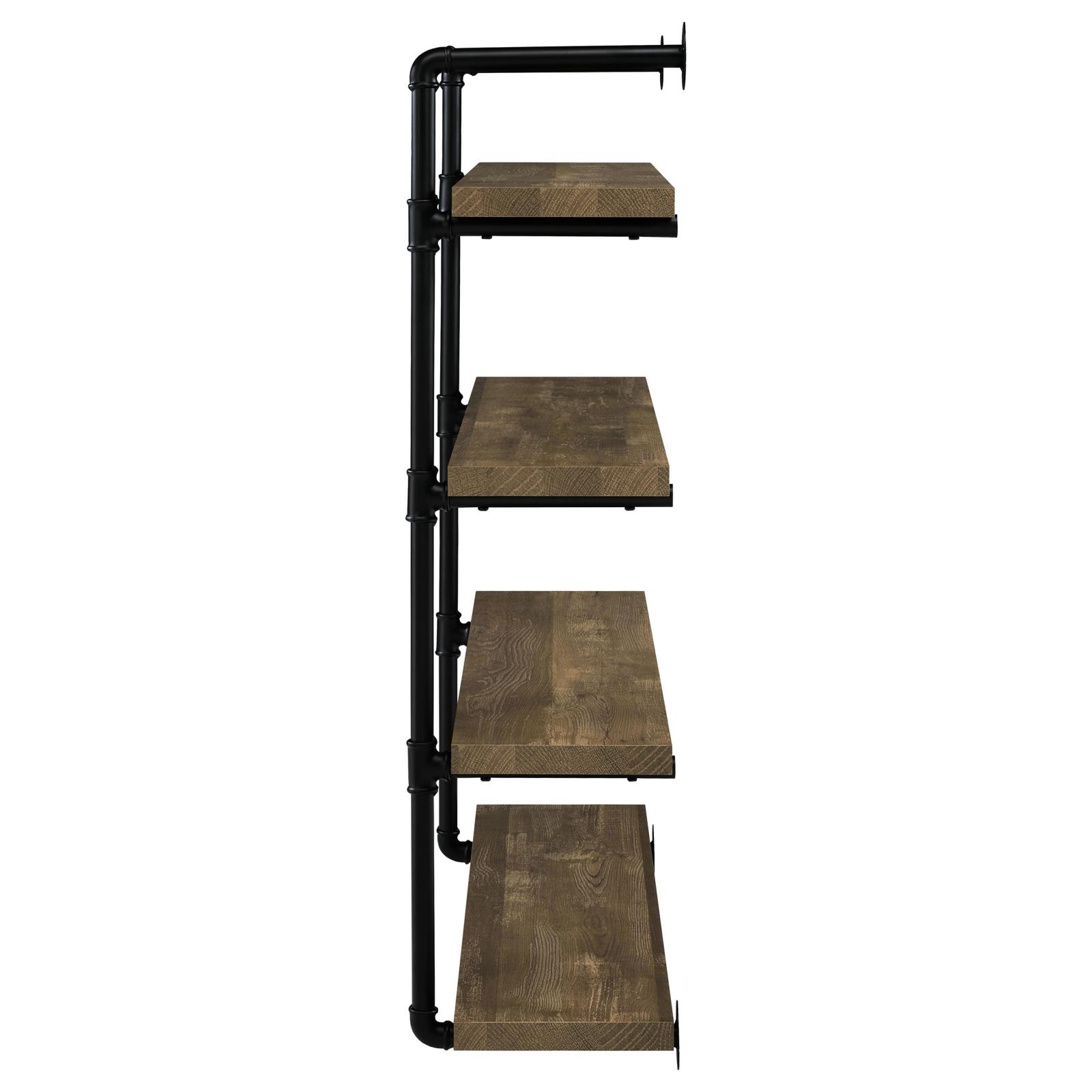 Elmcrest 39-inch 4-shelf Wall Bookshelf Rustic Oak - Image 4