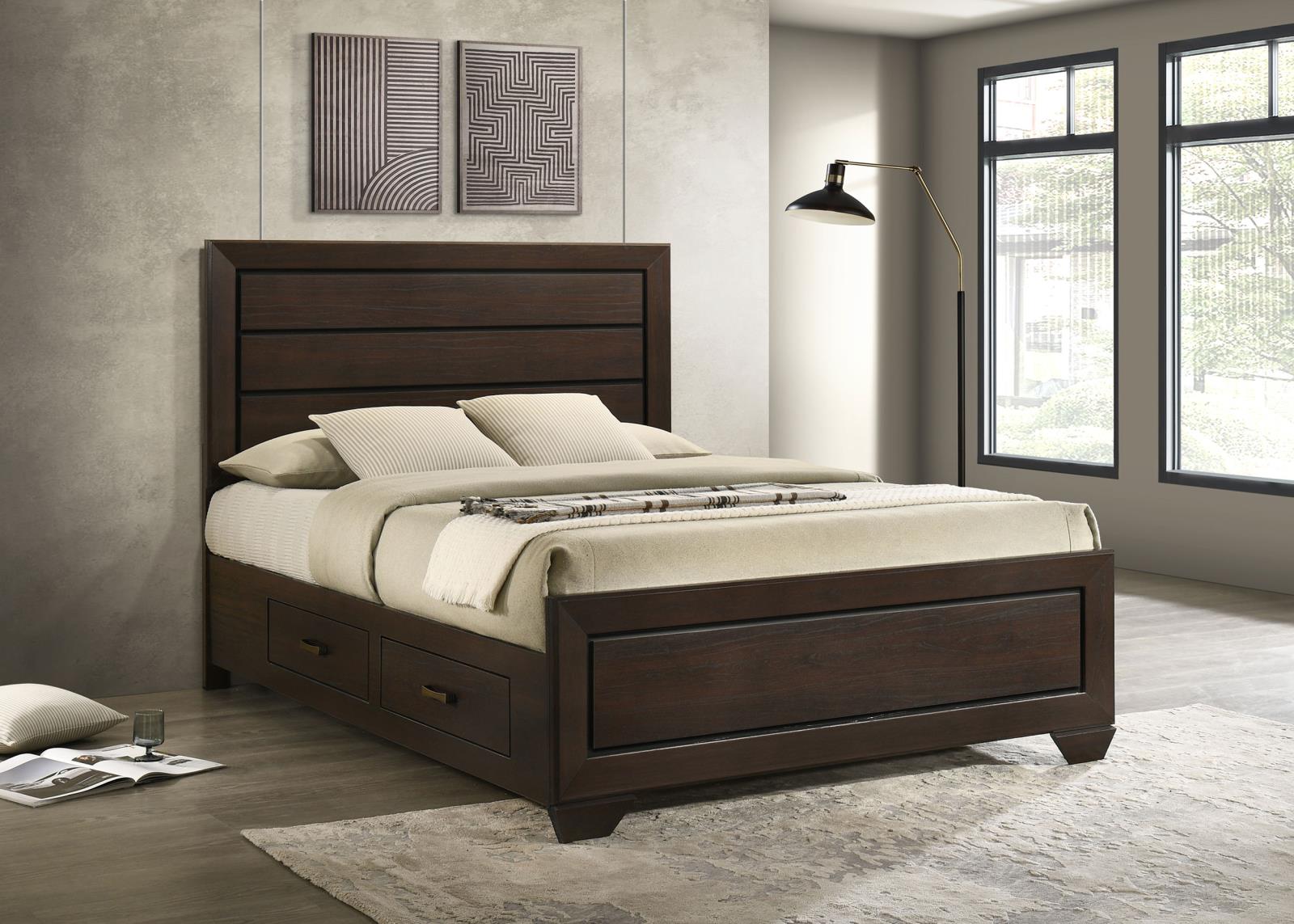 Kauffman Wood Queen Storage Panel Bed Dark Cocoa - Image 2