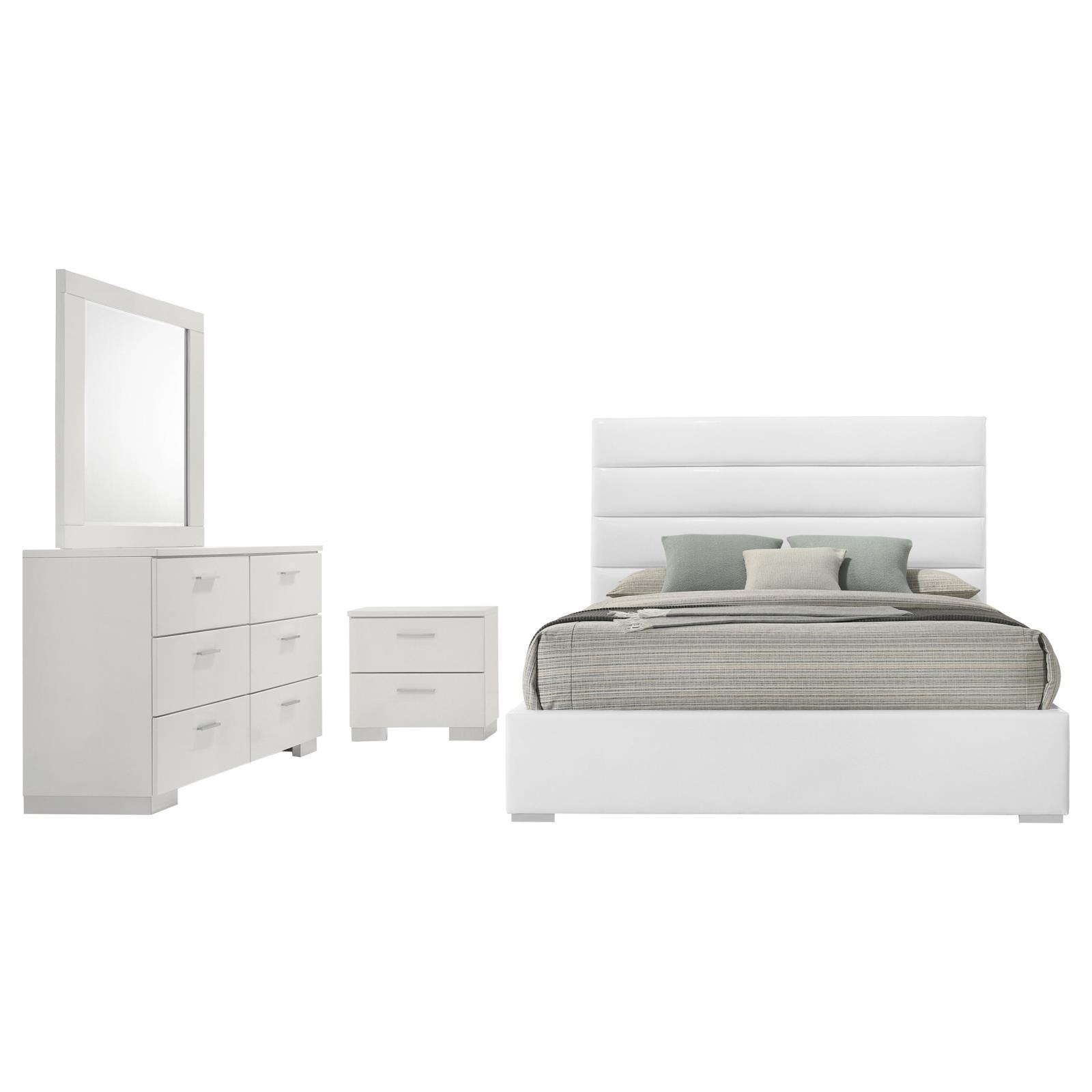 Felicity Bedroom Set White High Gloss - Image 2