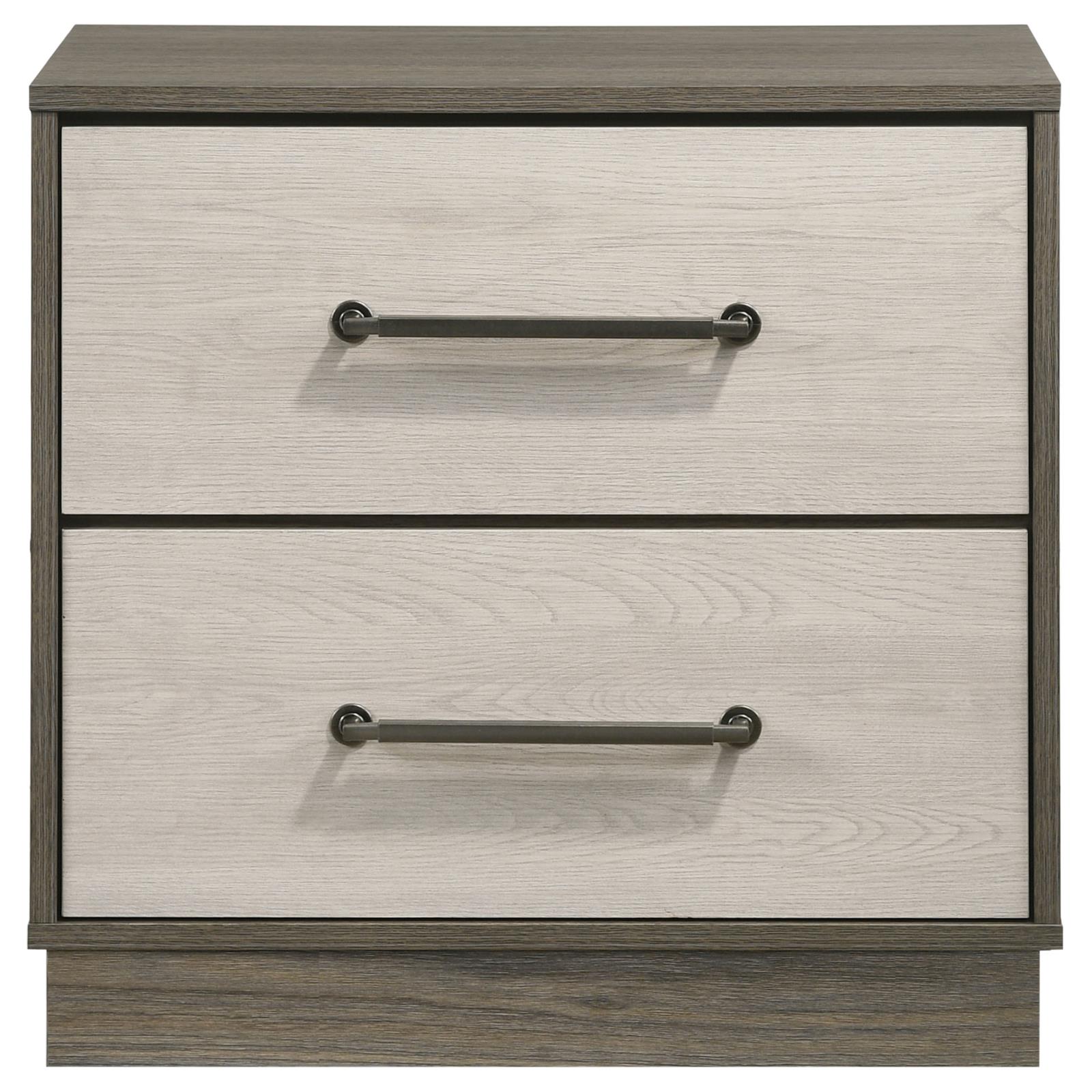 Fenwick 2-drawer Nightstand Bedside Table Grey Oak - Image 3
