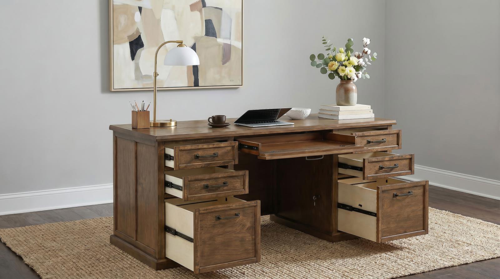 Altidore 68-inch 7-drawer Executive Home Office Desk - Image 3