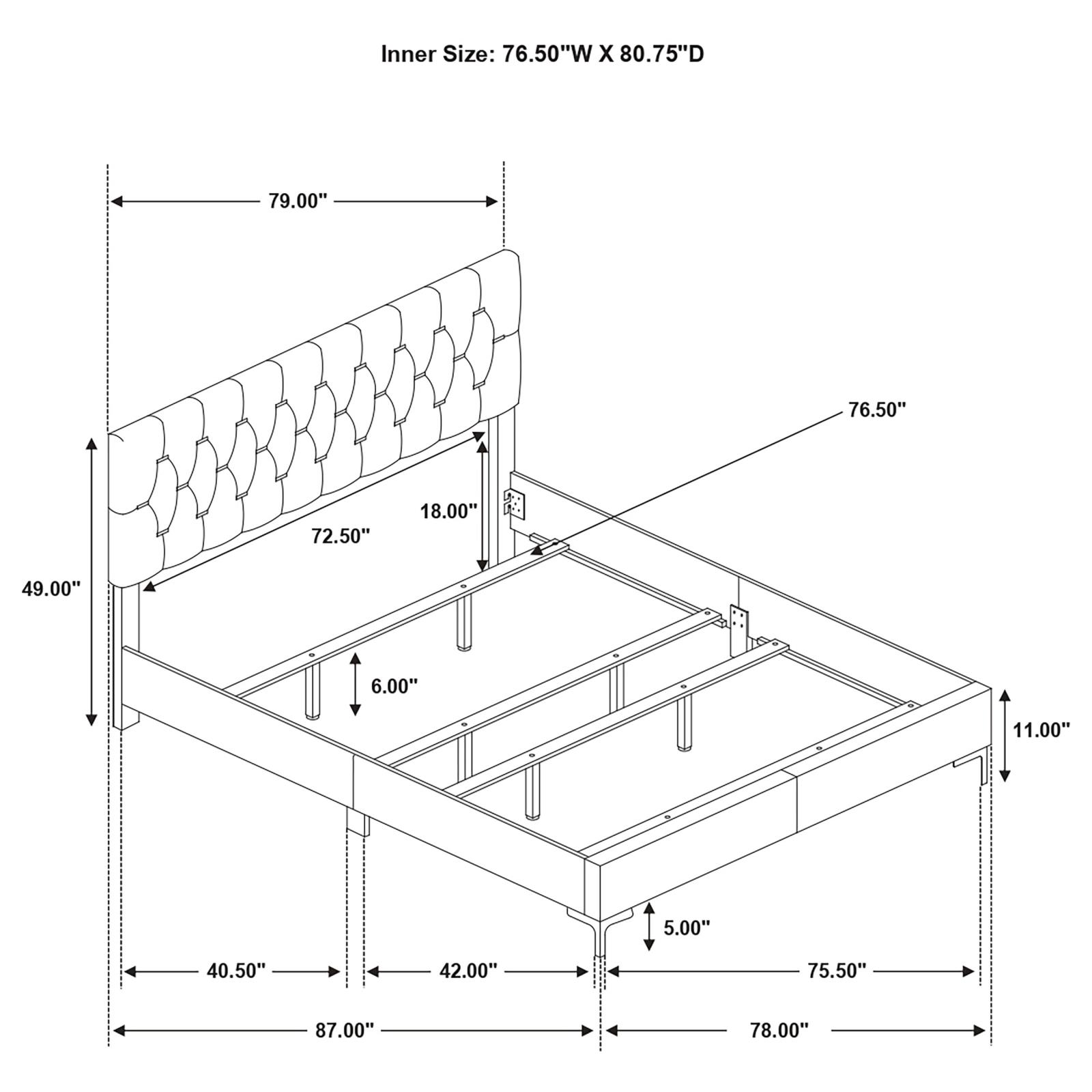 Kendall Upholstered Eastern King Panel Bed - Image 9