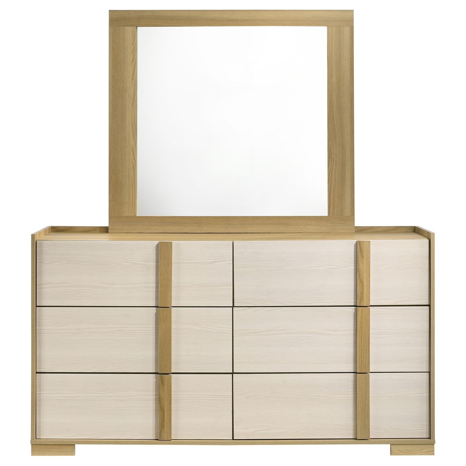 Hyland 6-drawer Dresser with Mirror Natural - Image 3