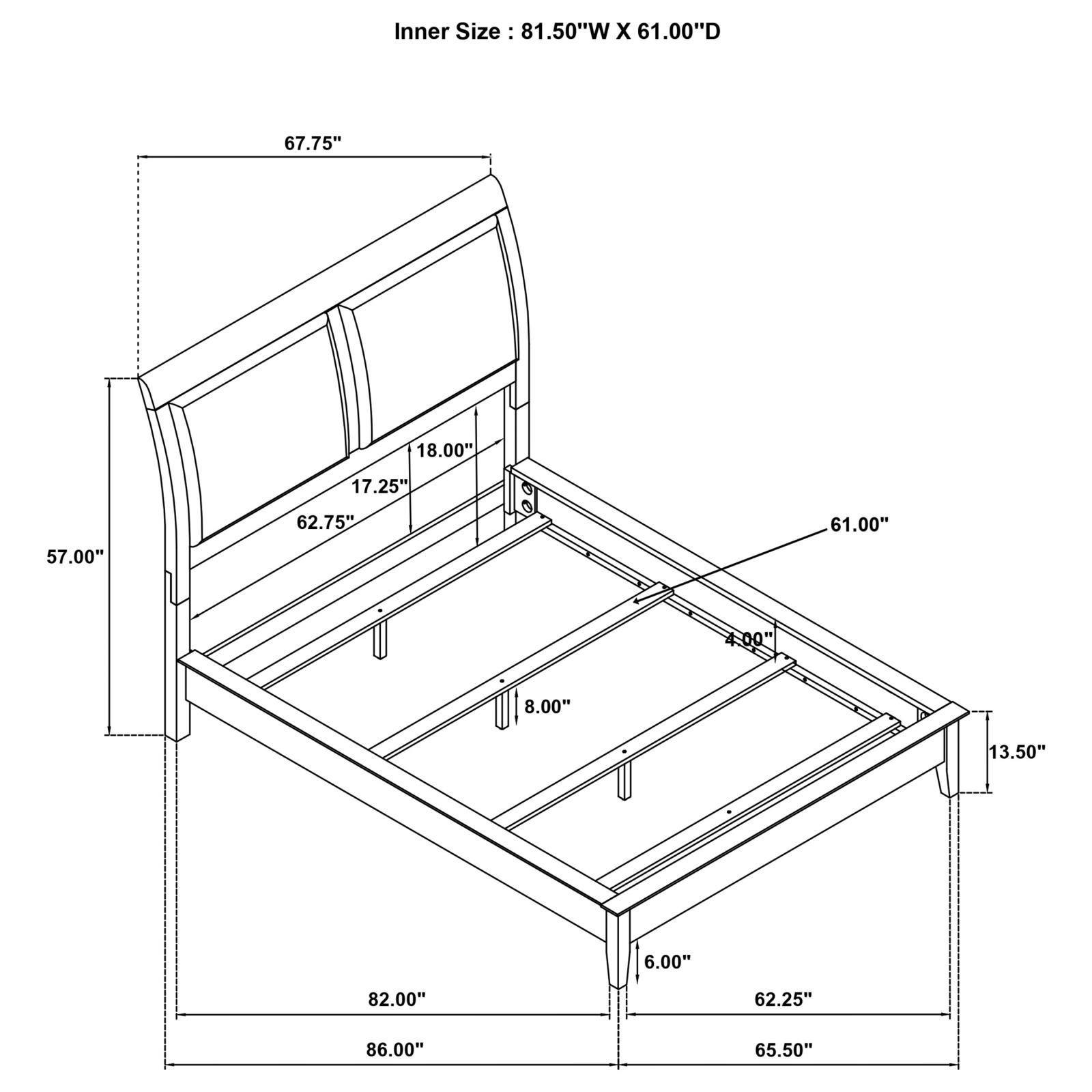Bexhill 56-inch Upholstered Queen Panel Bed White - Image 9
