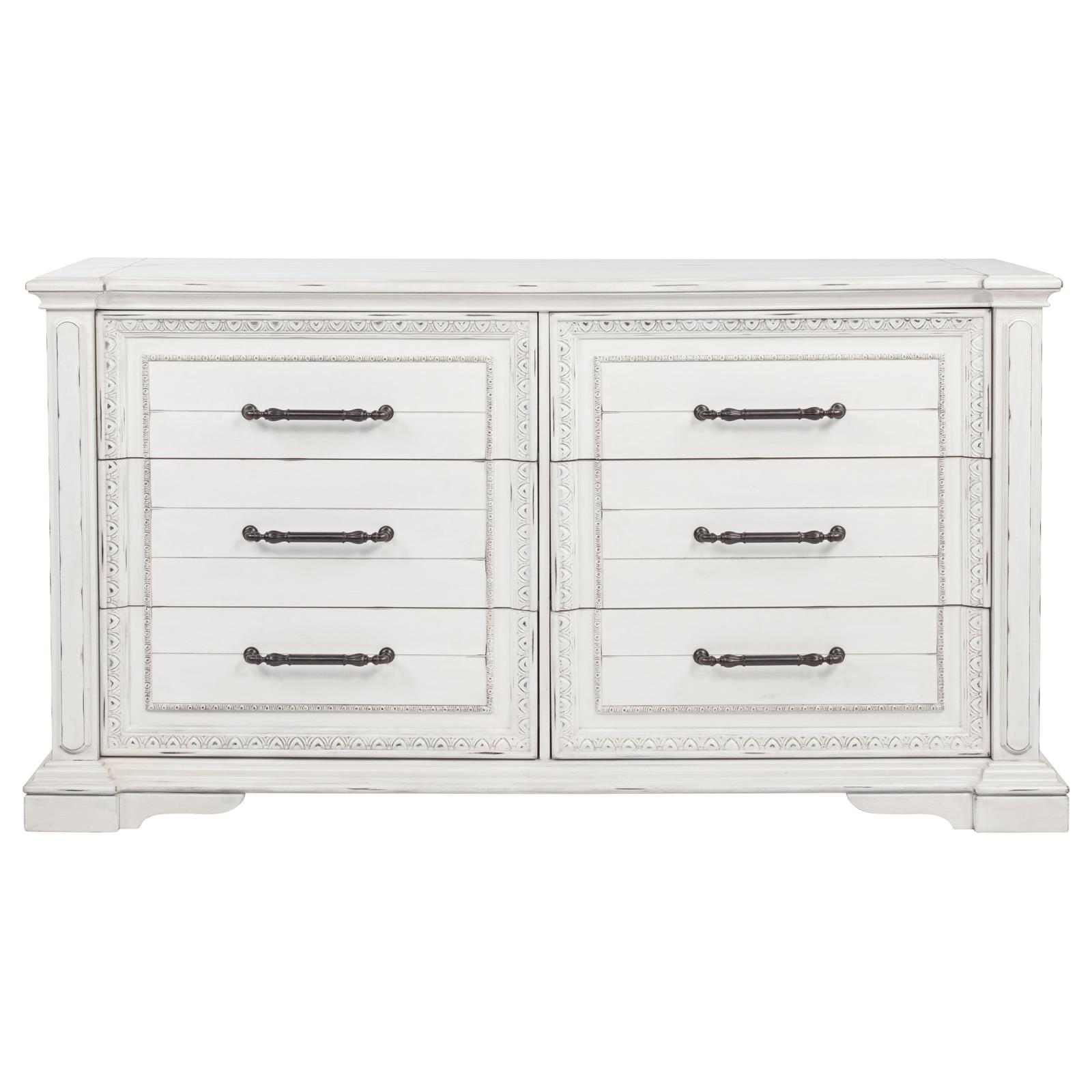 McKinney 6-drawer Bedroom Dresser Cabinet Vintage White - Image 3