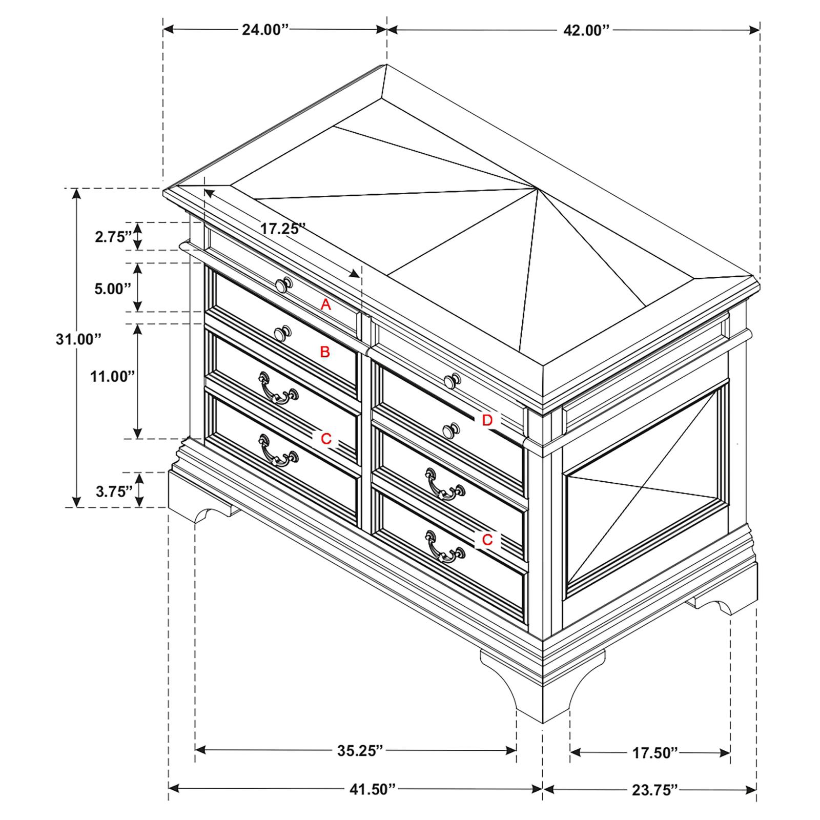 Hartshill 5-drawer Home Office File Cabinet Burnished Oak - Image 9
