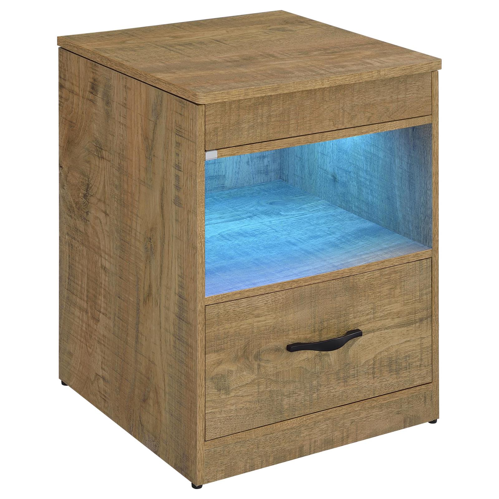 Fabre 1-drawer Extendable Top Nightstand Bedside Table Mango - Image 2