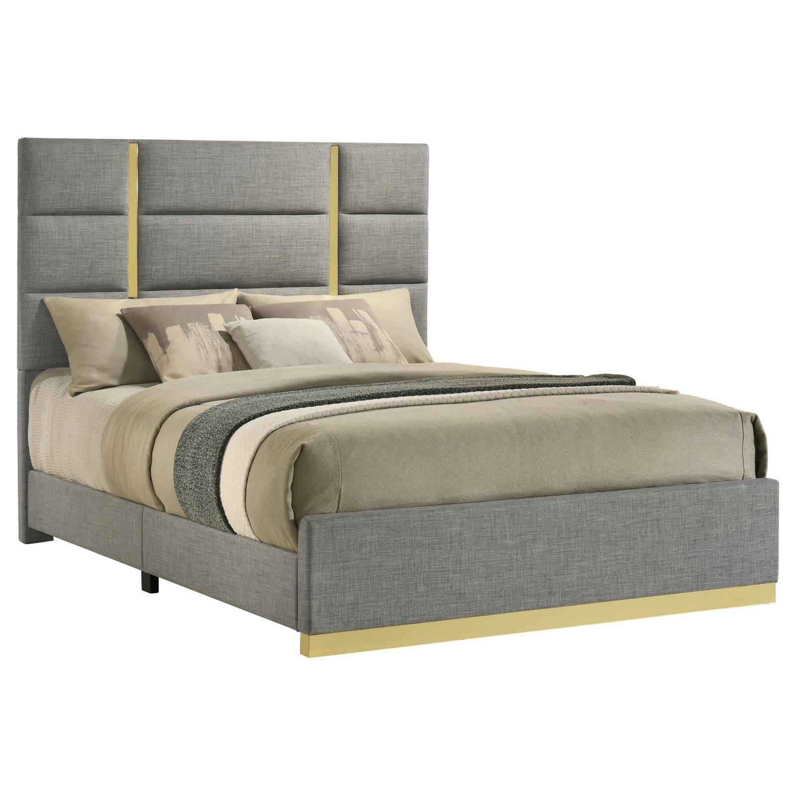 Ines 56-inch Fabric Upholstered Queen Panel Bed - Image 3