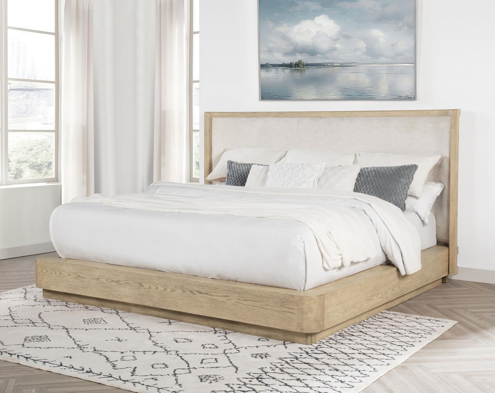 Kailani 52-inch Queen Wingback Bed Beige Oak - Image 2