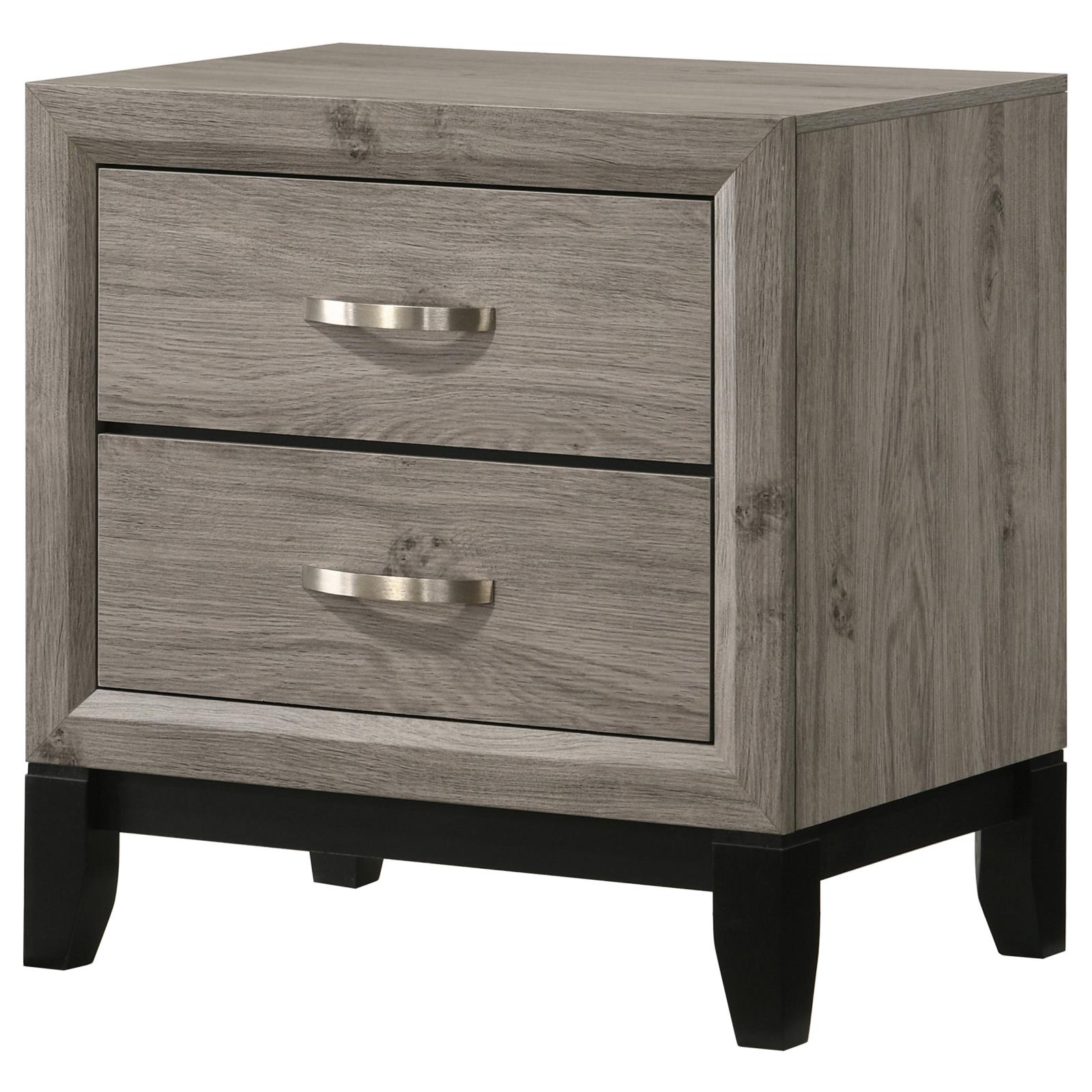 Valen 2-drawer Nightstand Bedside Table Light Taupe - Image 4