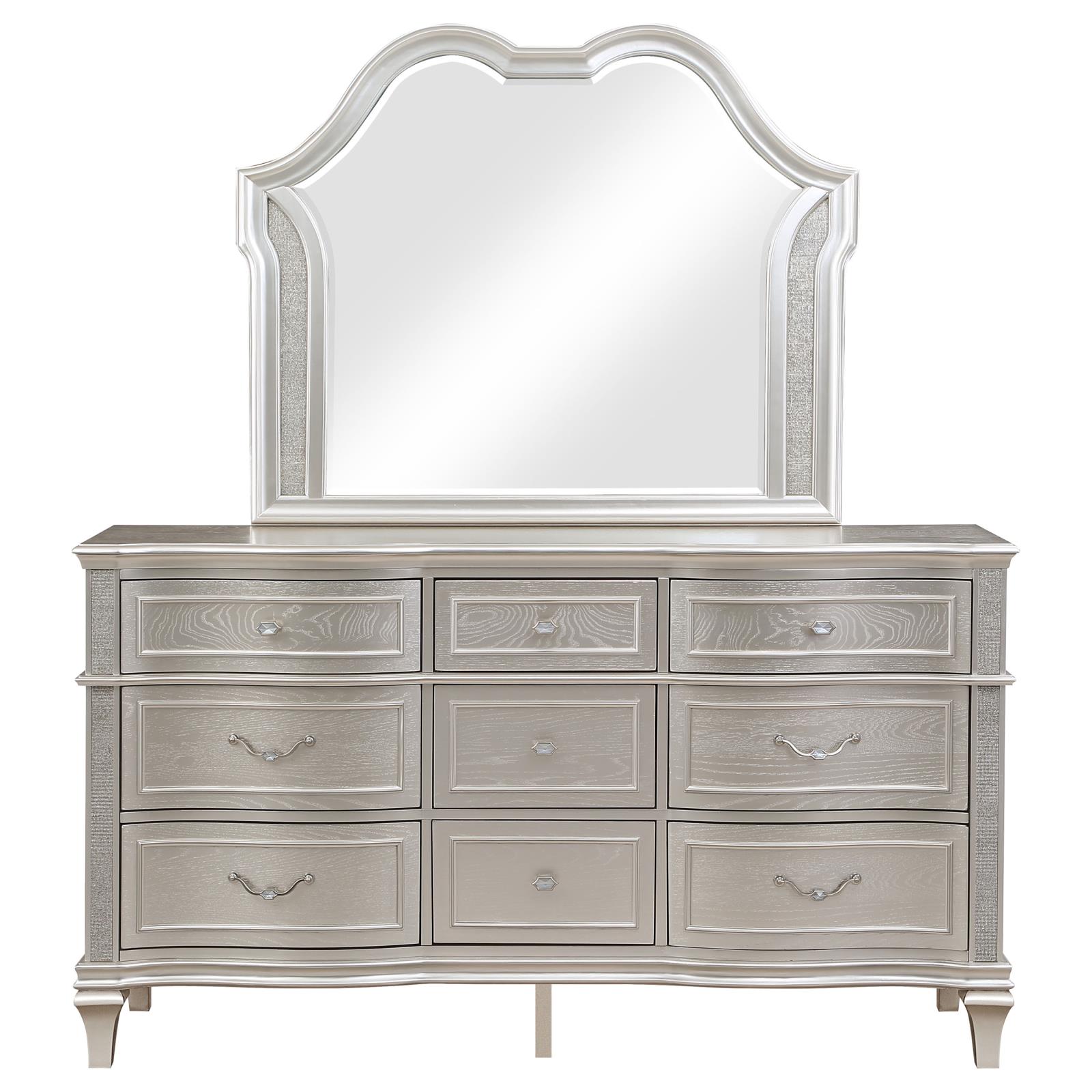 Evangeline 9-drawer Dresser with Mirror Silver Oak - Image 3