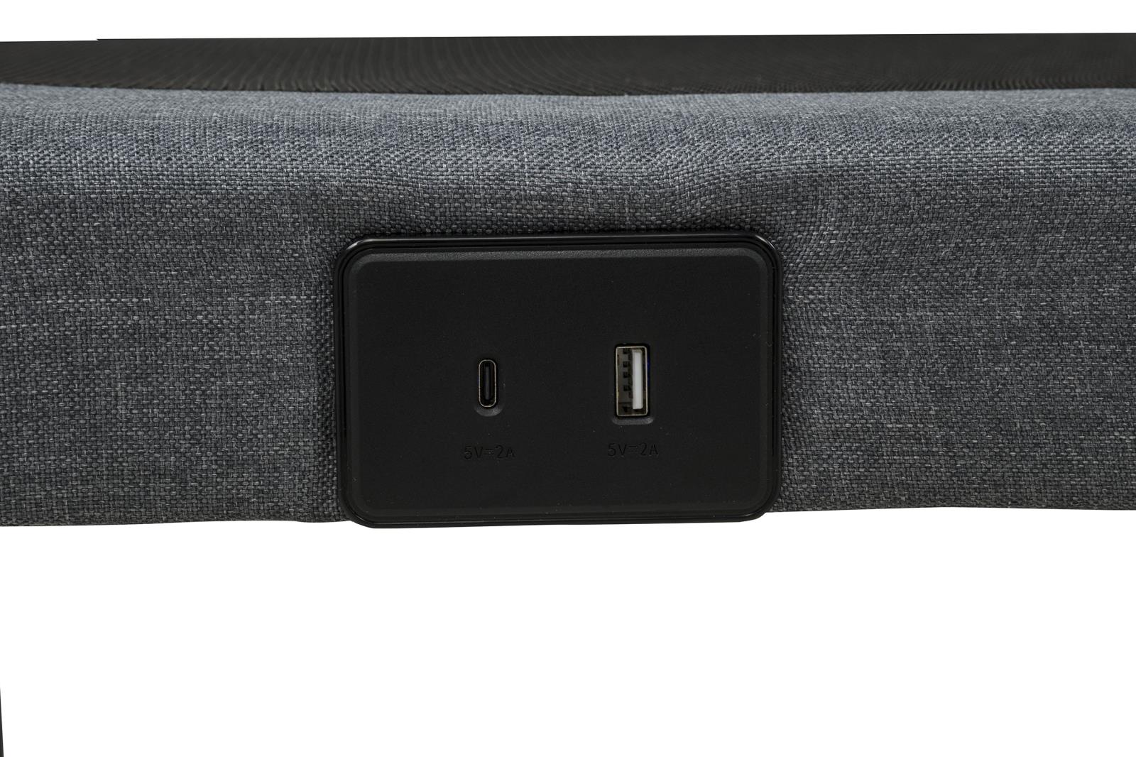 Weston Queen Dual-Motor Massage Adjustable Bed Base in Black and Grey - Image 13