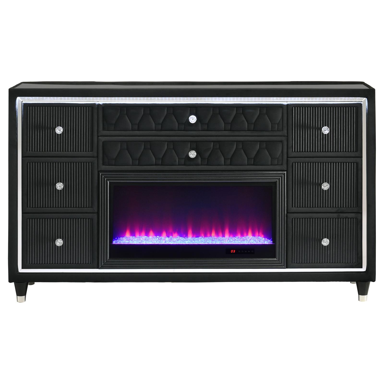 Lorient 8-drawer LED Bedroom Flame Box Dresser - Image 20