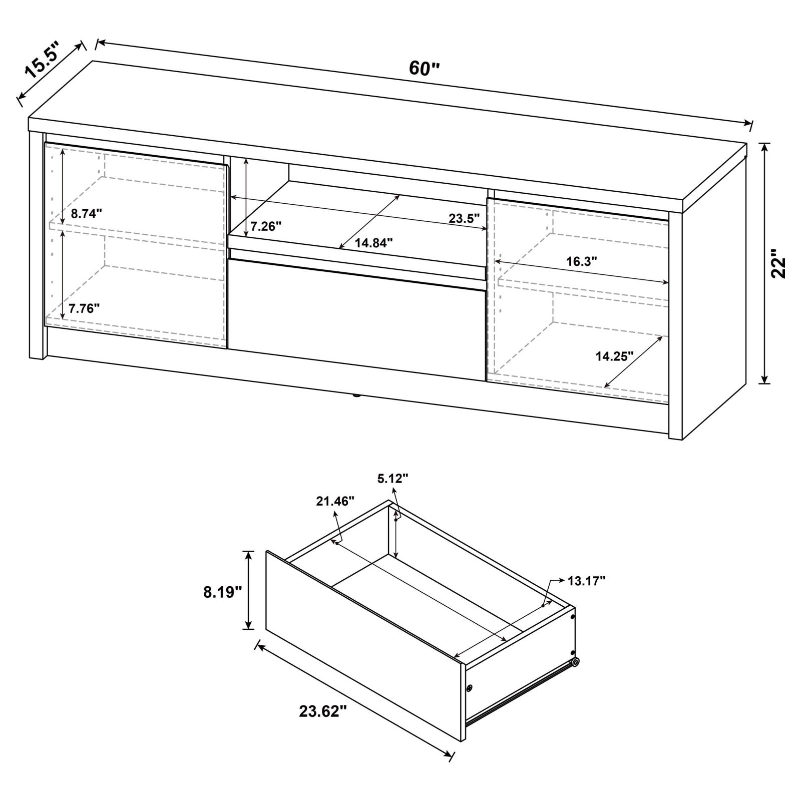 Winfield 3-piece Entertainment Center 60-inch TV Stand Black - Image 14