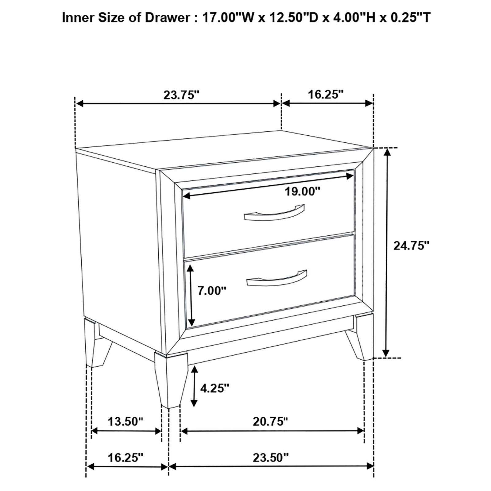 Valen 2-drawer Nightstand Bedside Table Light Taupe - Image 13