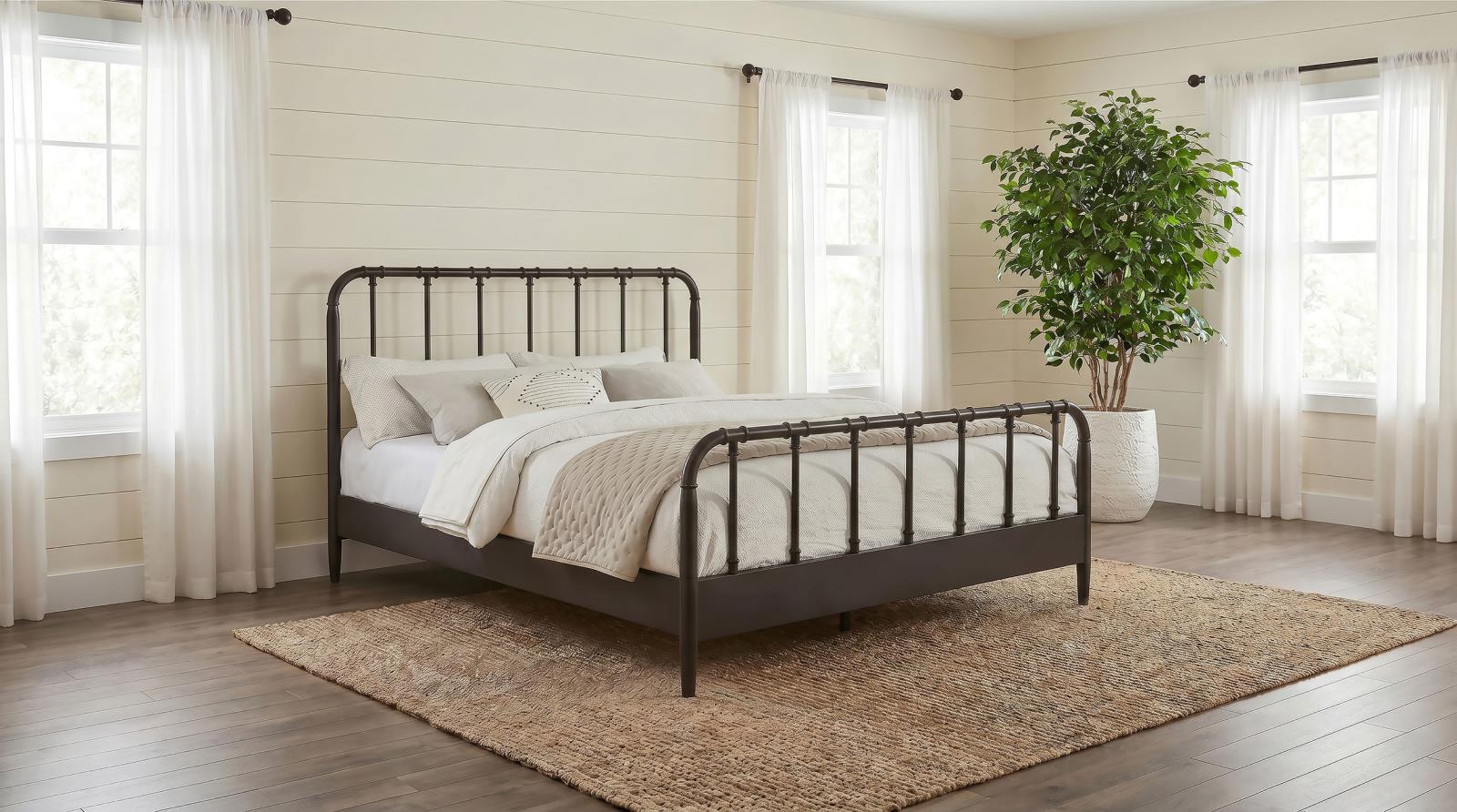 Rocco All Wood Water Pipe Open Frame Queen Bed Dark Bronze - Image 2