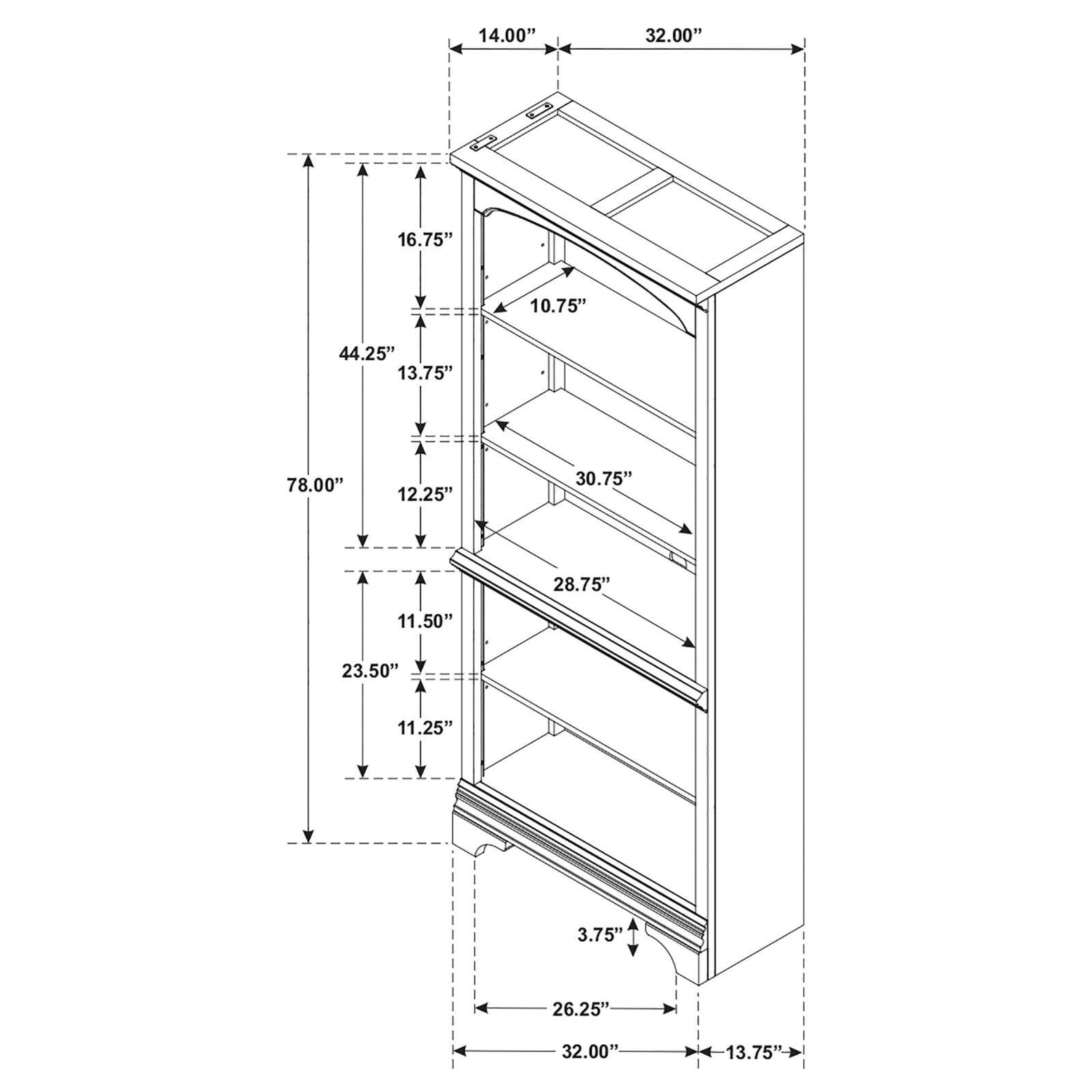 Hartshill 78-inch 4-shelf Bookcase Burnished Oak - Image 9