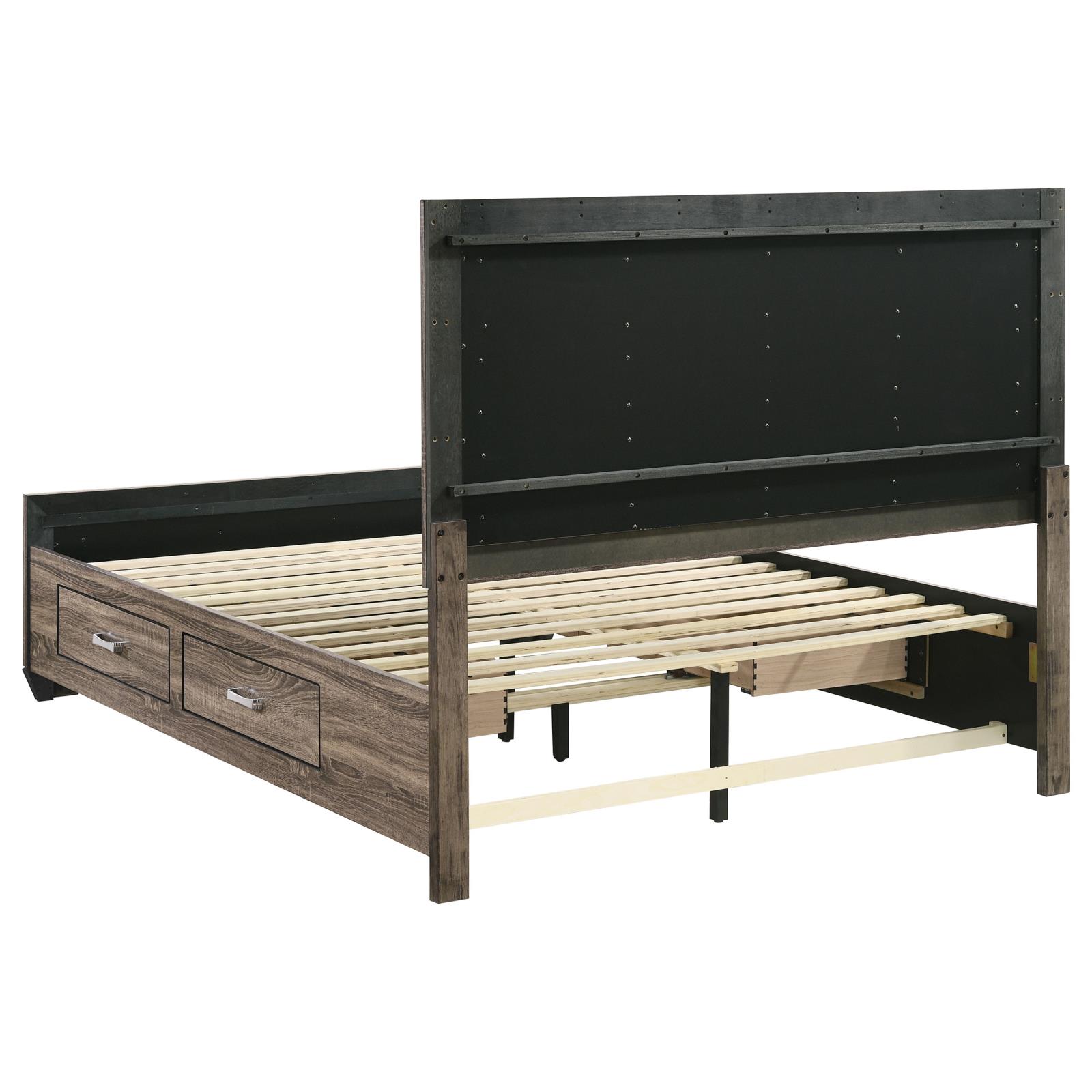 Kauffman Wood Queen Storage Panel Bed Washed Taupe - Image 9