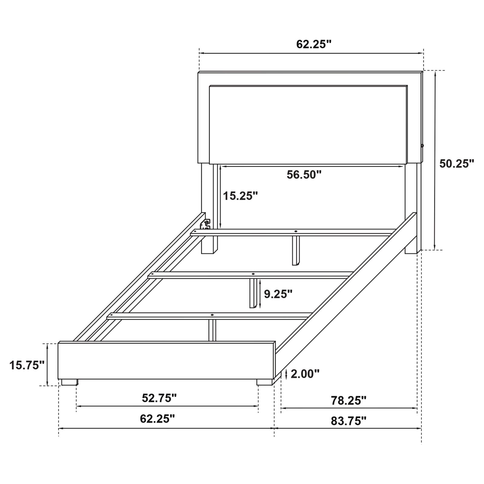 Marceline Wood Queen LED Panel Bed - Image 9