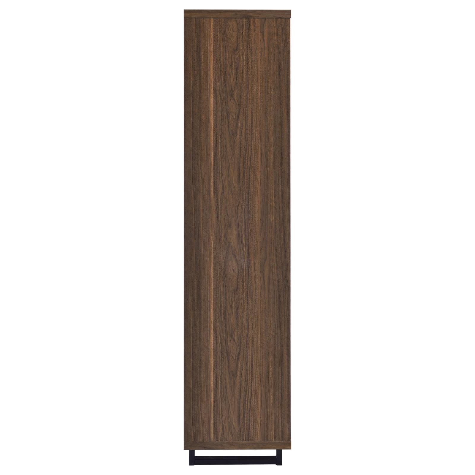 Maddox 71-inch 5-shelf Cabinet Bookcase Walnut - Image 10