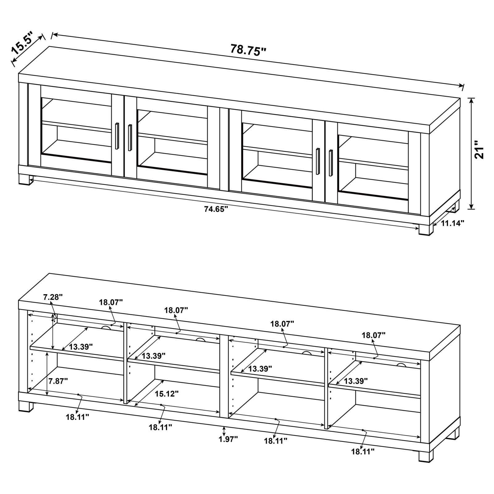 Sachin 4-door Engineered Wood 79-inch TV Stand Dark Pine - Image 11
