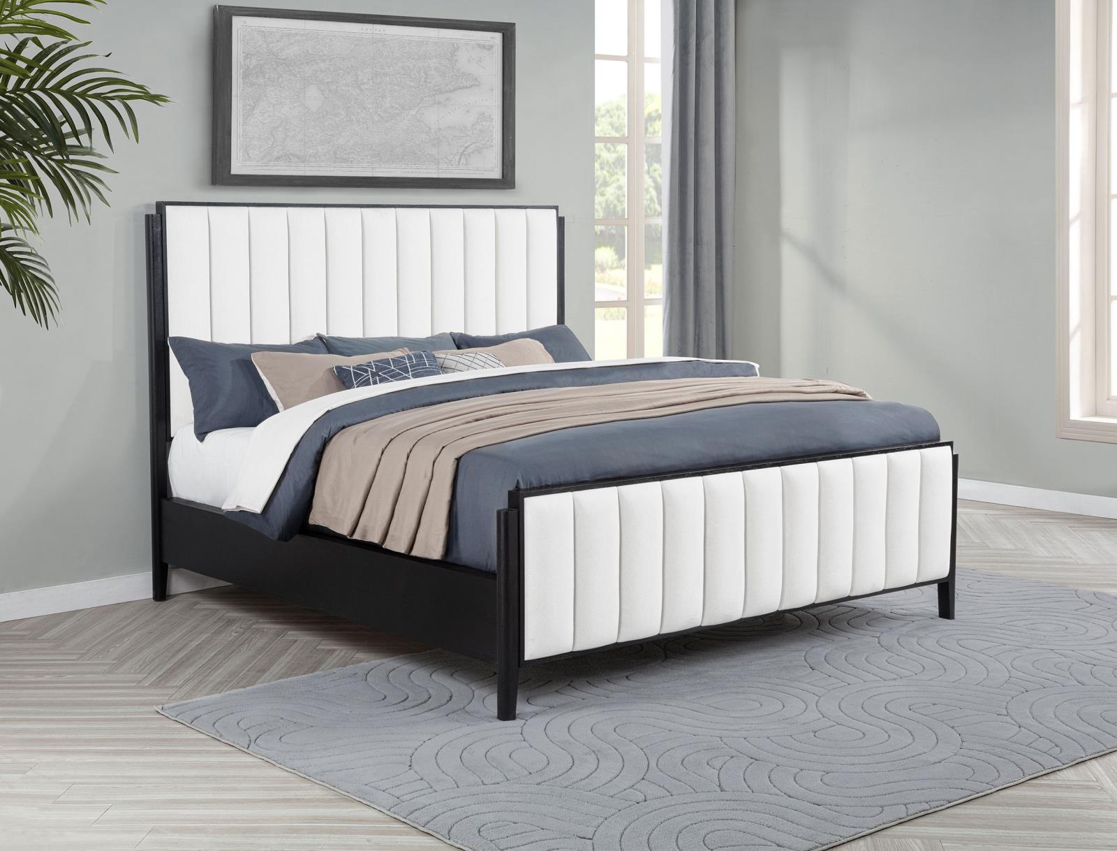 Brookmead 60-inch Upholstered California King Bed Black - Image 2