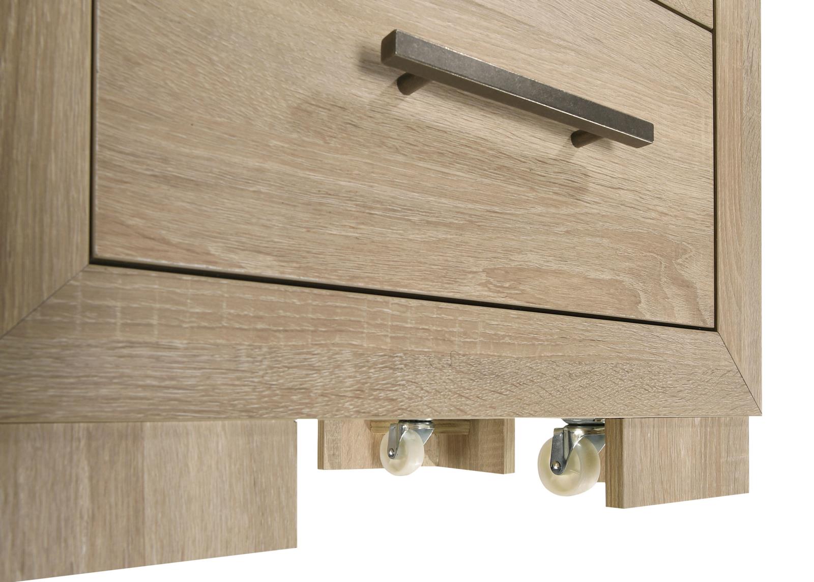 Arielle 2-Drawer Nightstand with Concealed Casters Light Oak - Image 7