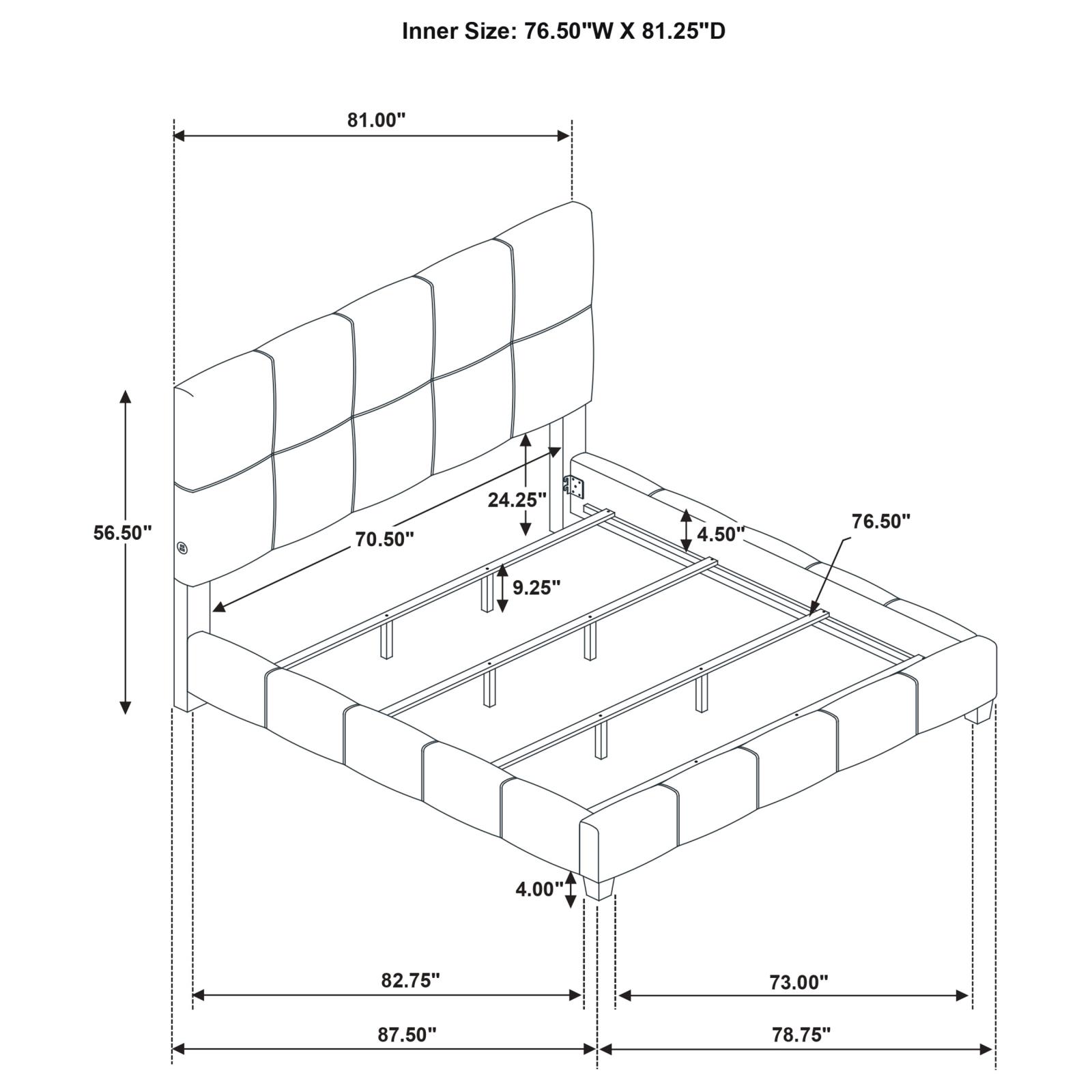 Farrell Eastern King Leatherette Upholstered Panel Bed Brown - Image 8