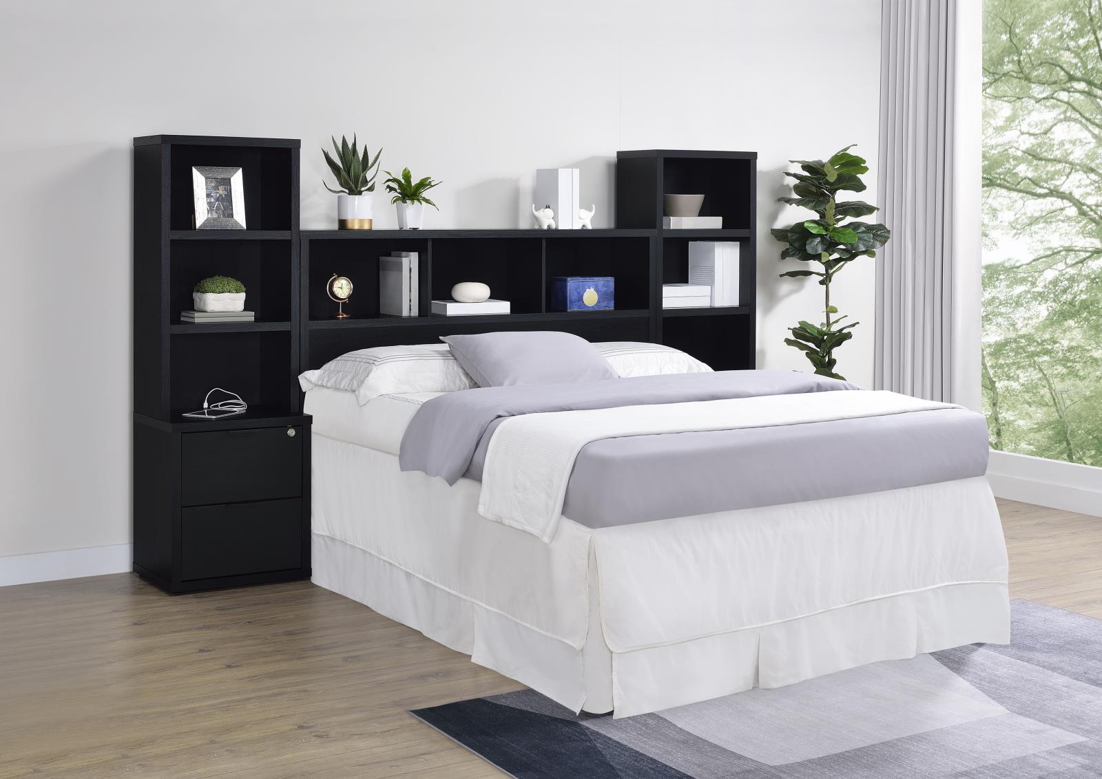 Westpark 49-inch Queen Bookcase Headboard Black - Image 11