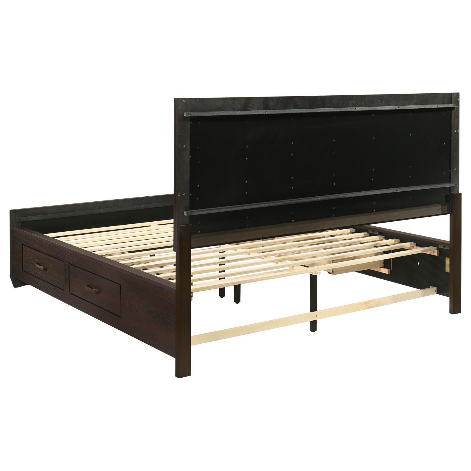 Kauffman Wood California King Storage Panel Bed Dark Cocoa - Image 9