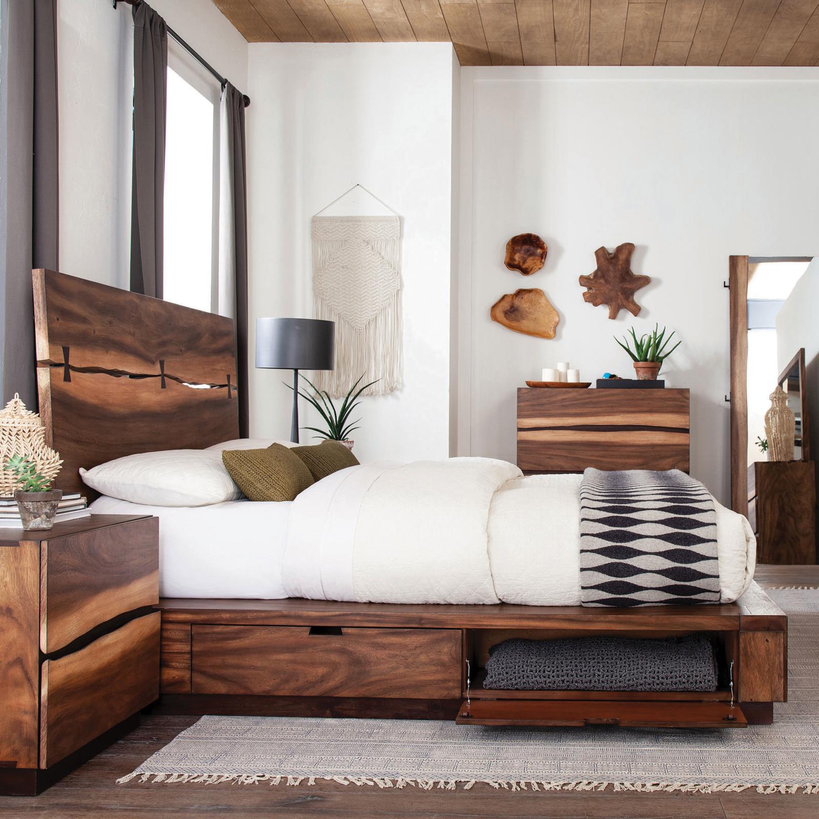 Winslow Wood Eastern King Storage Panel Bed Smokey Walnut - Image 2