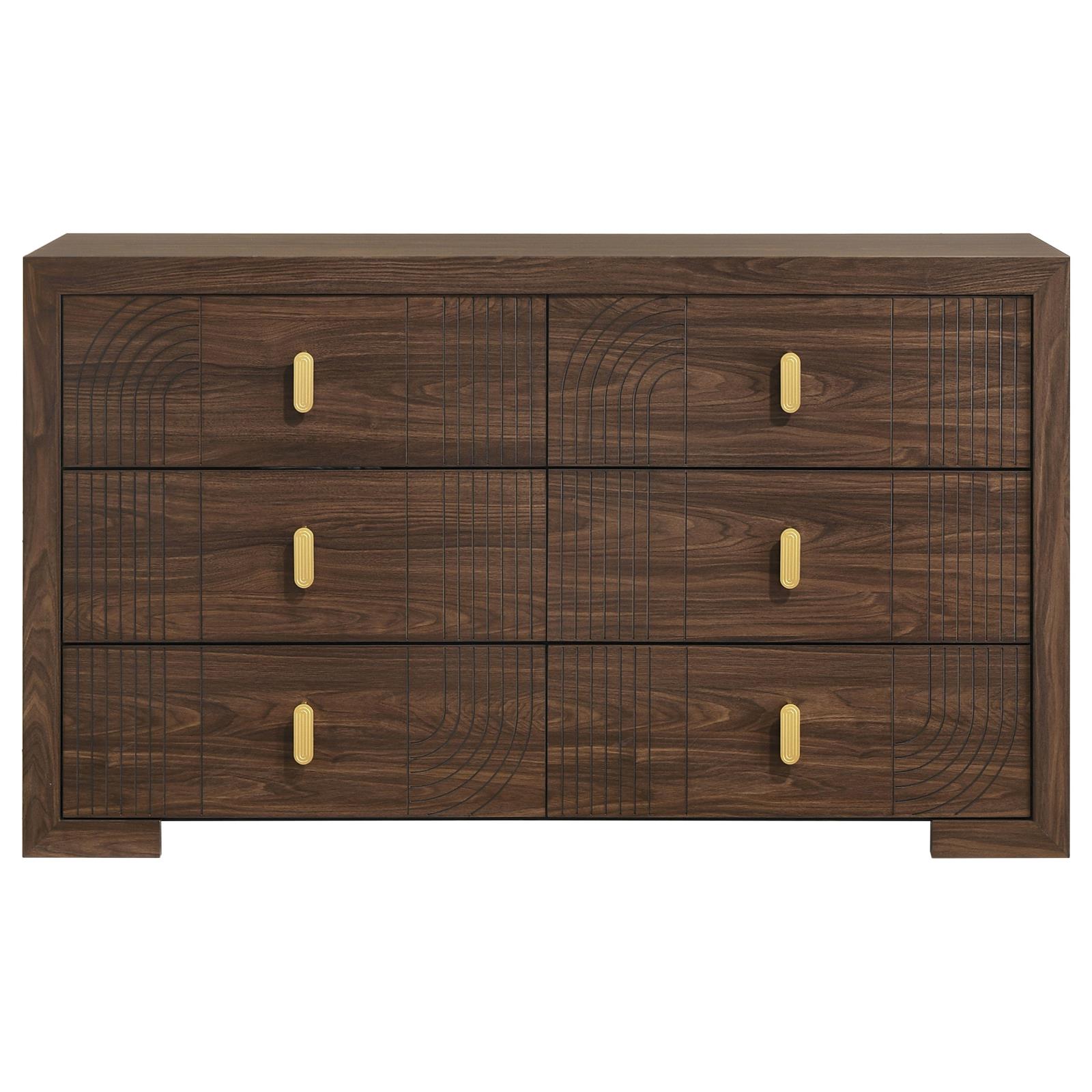 Etienne 6-drawer Bedroom Dresser Walnut - Image 3