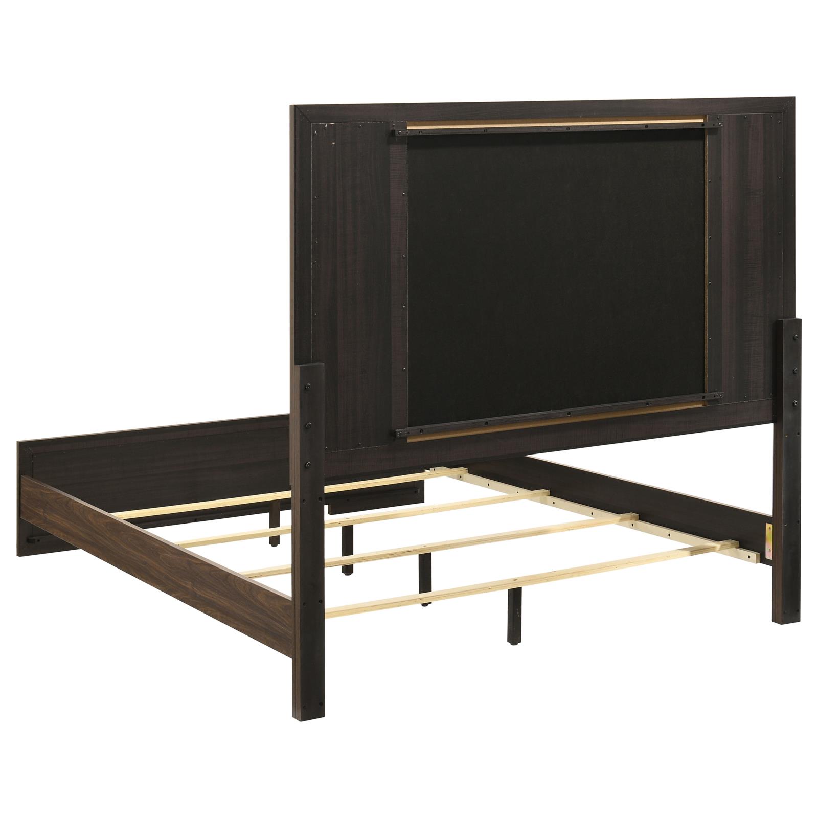 Etienne Queen Velvet Upholstered Panel Bed Walnut - Image 5
