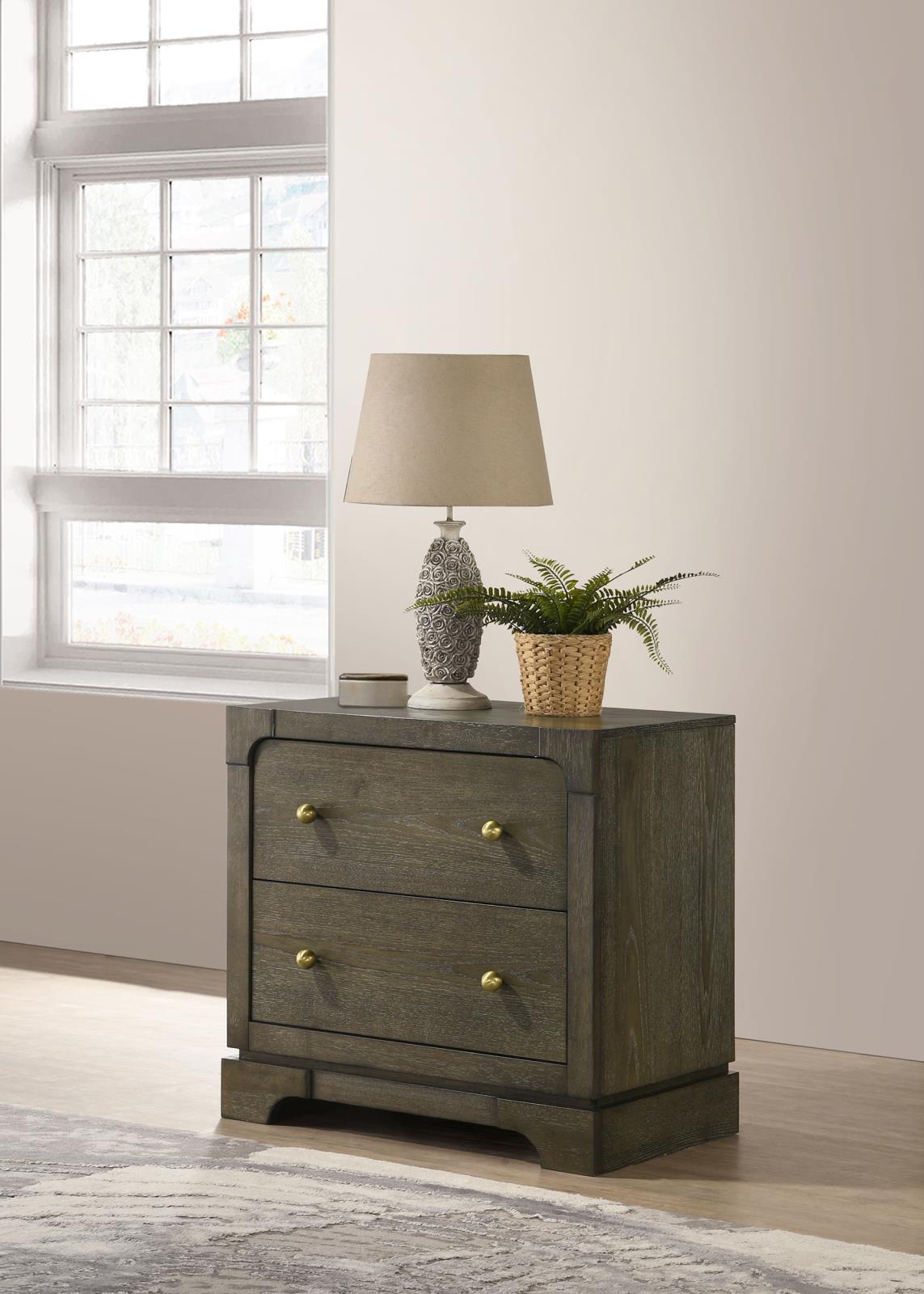 Gran Park 2-drawer Nightstand Bedside Table Dark Cocoa - Image 2