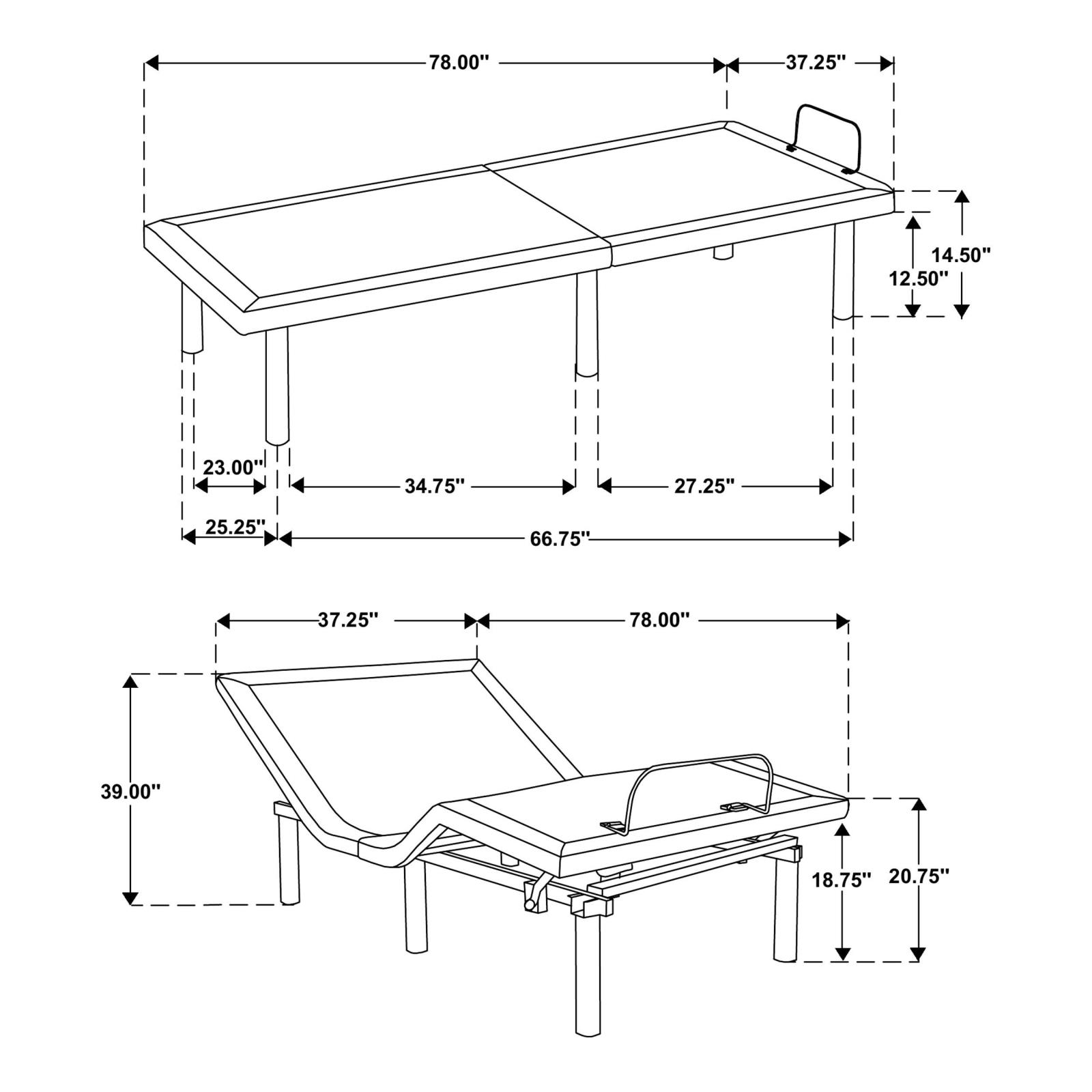 Tasca Twin XL Dual-Motor Adjustable Bed Base in Black - Image 15