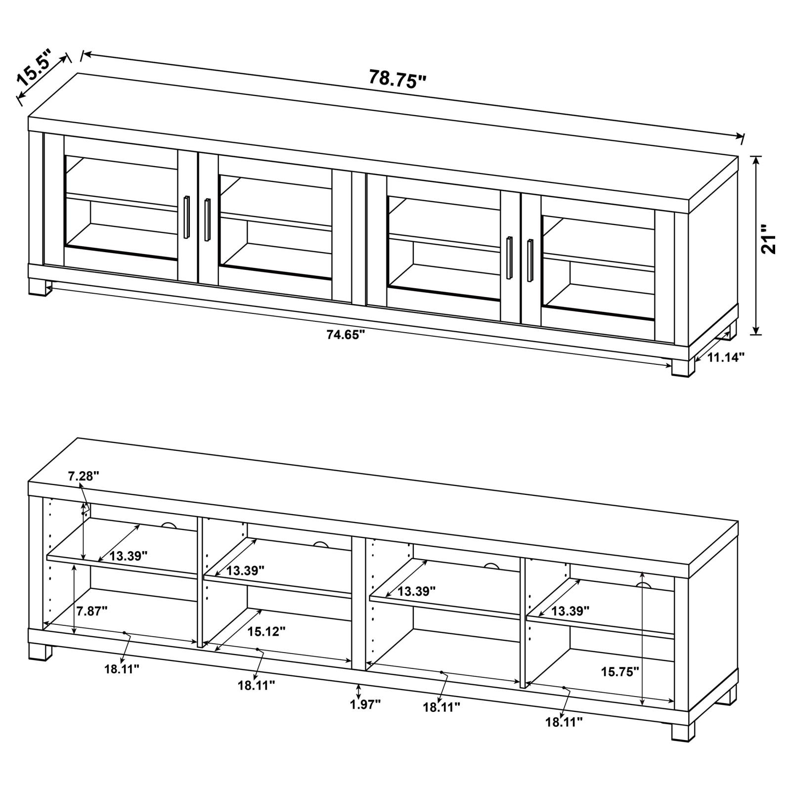Sachin 4-door Engineered Wood 79-inch TV Stand Black - Image 10