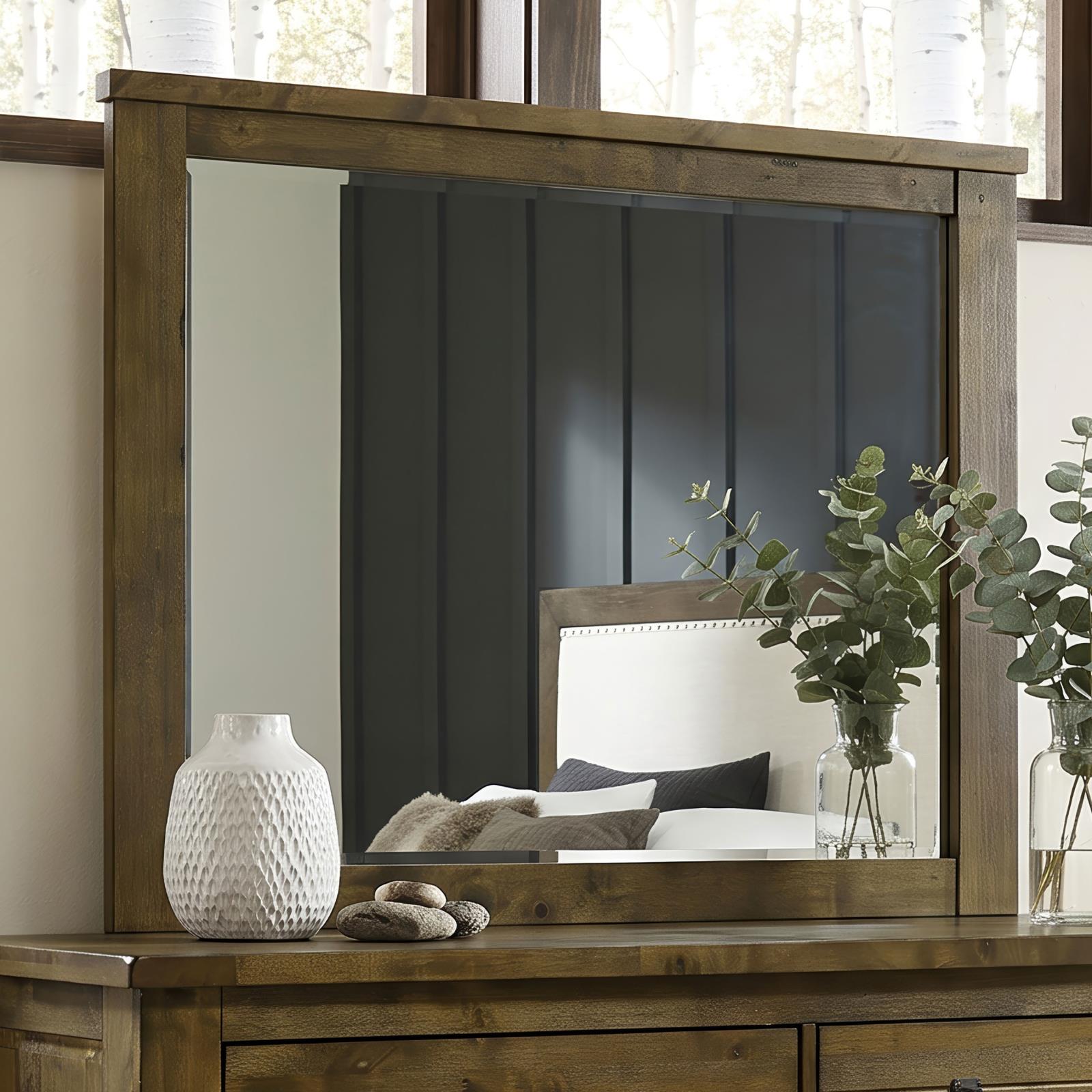 Doherty Rectangular Dresser Mirror Rustic Brown - Image 2