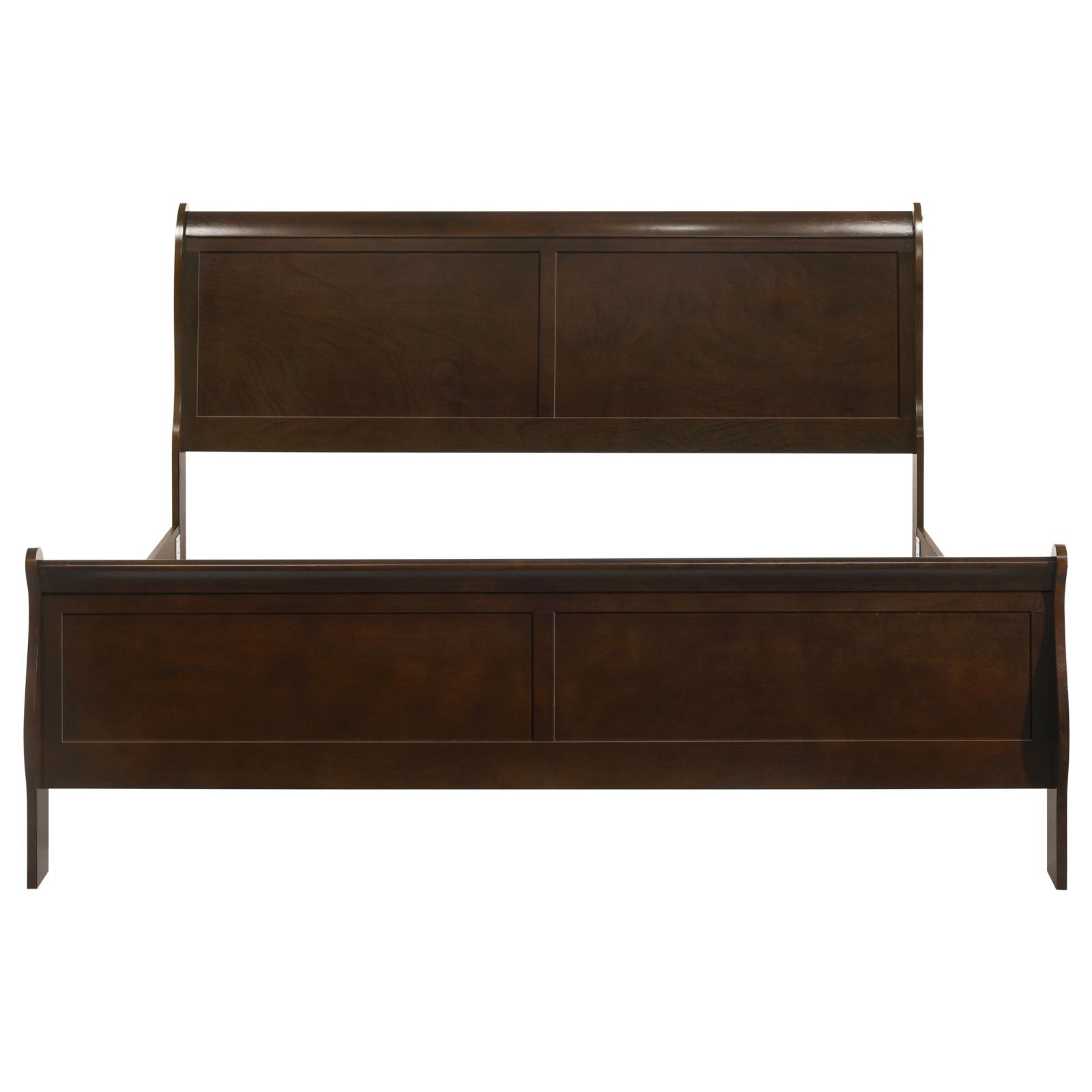 Louis Philippe Wood Eastern King Sleigh Bed Cappuccino - Image 4