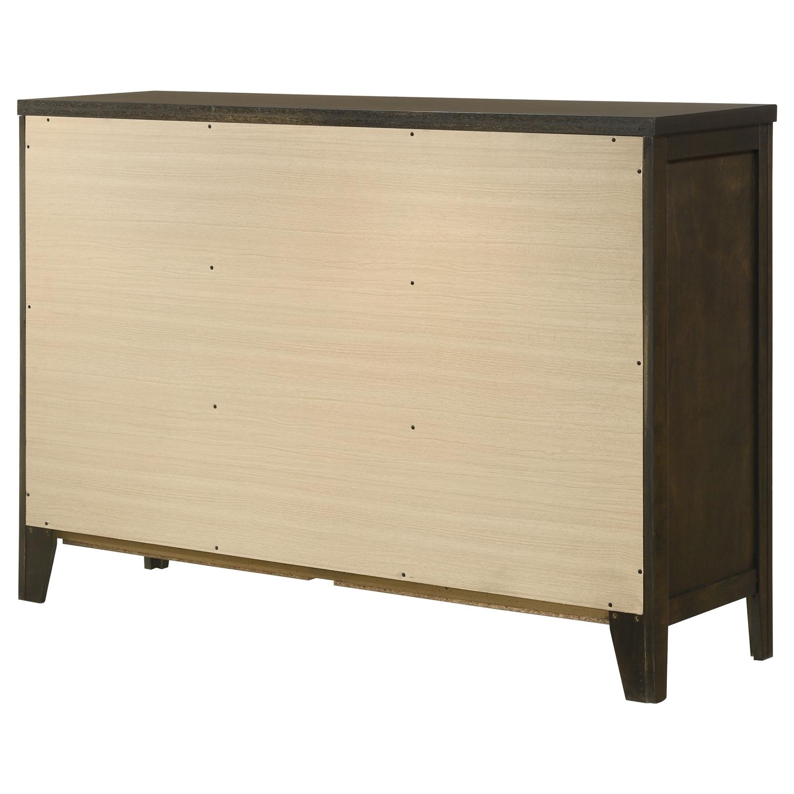 Wilkes Transitional 6-Drawer Dresser with Metal Knobs Dark Cocoa - Image 8