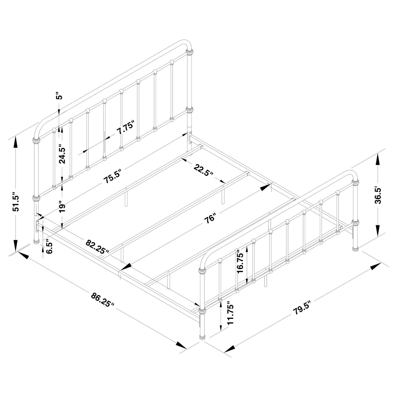 Livingston Metal Eastern King Open Frame Bed Dark Bronze - Image 10