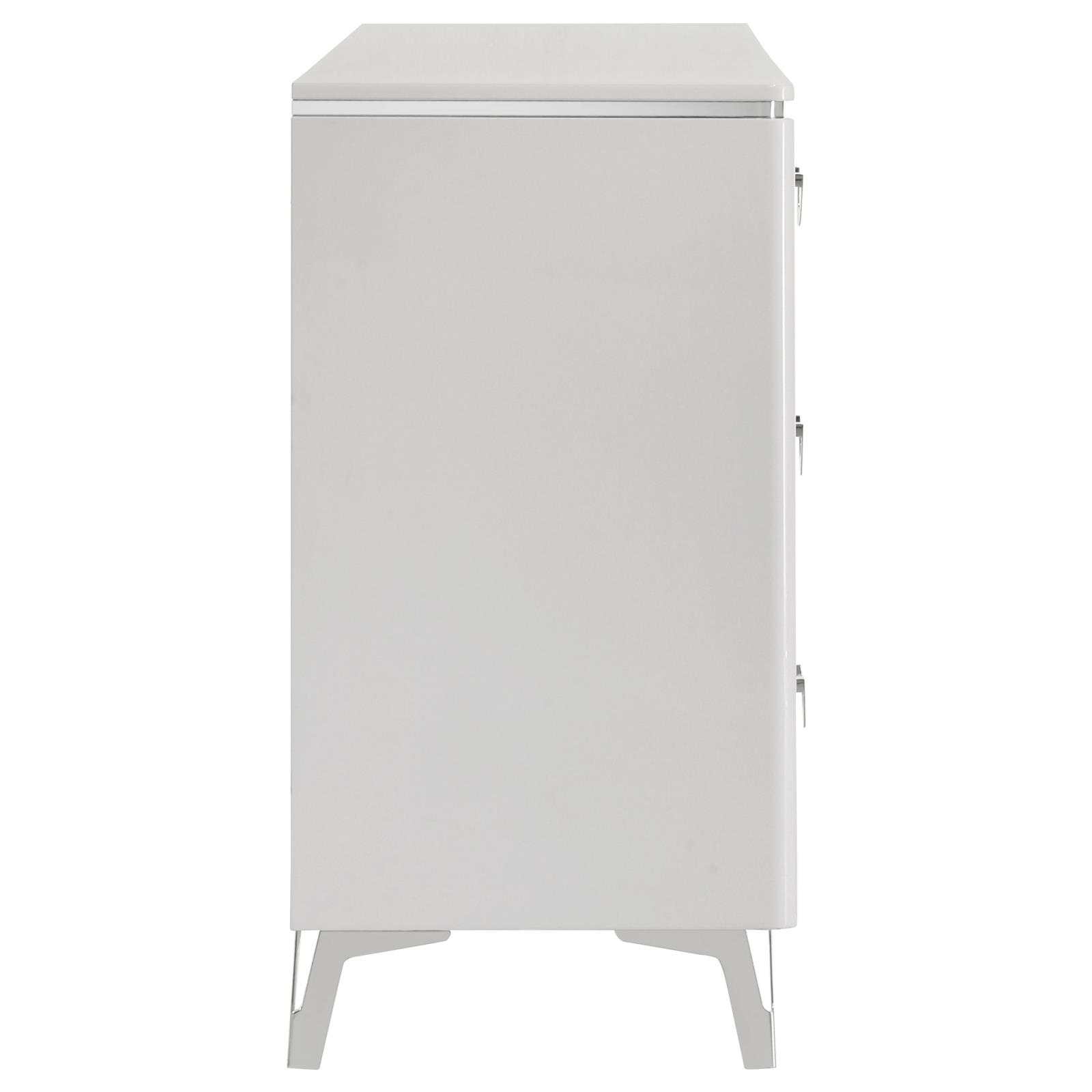 Cassia 6-drawer Bedroom Dresser Cabinet White High Gloss - Image 6