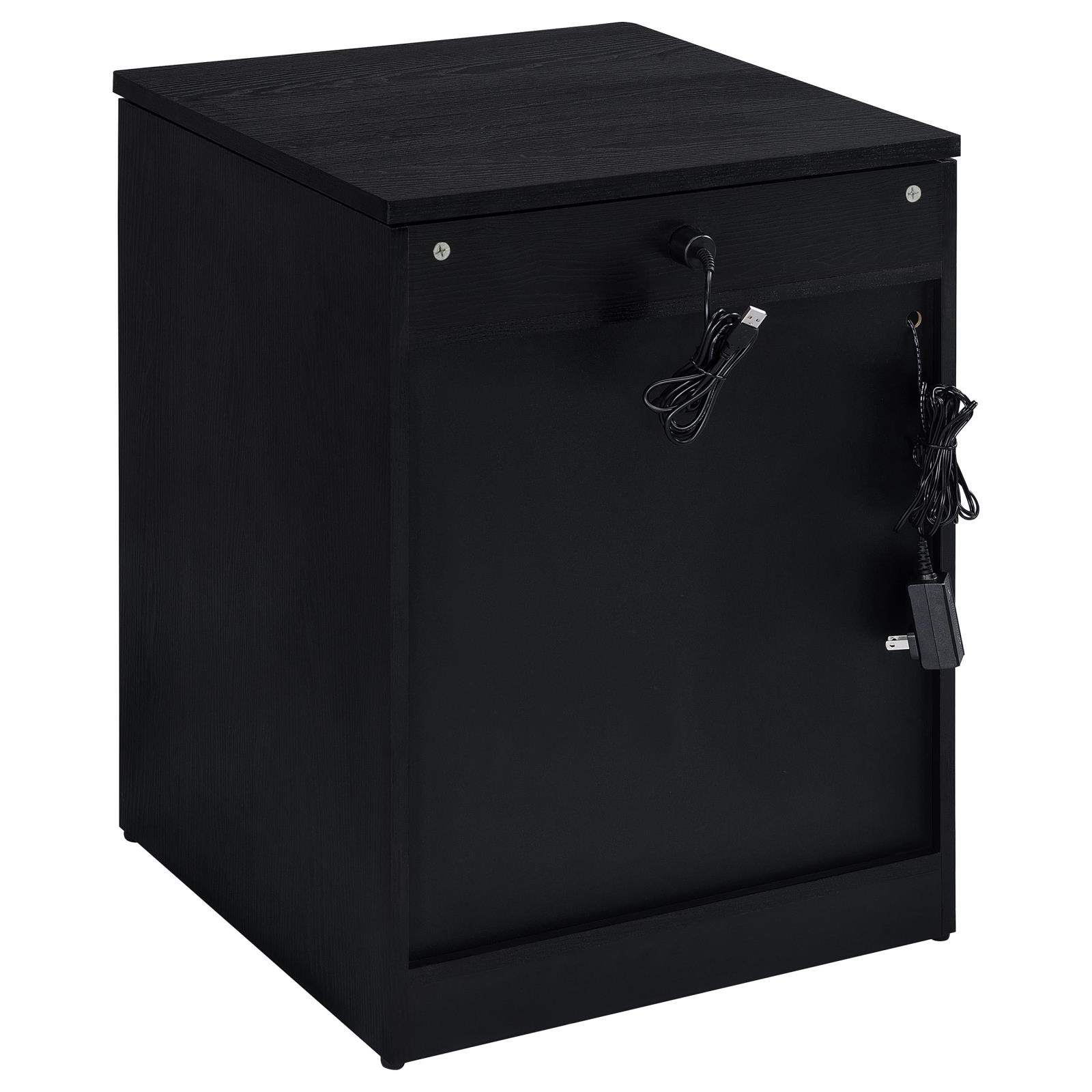 Fabre 1-drawer Extendable Top Nightstand Bedside Table Black Ash - Image 6