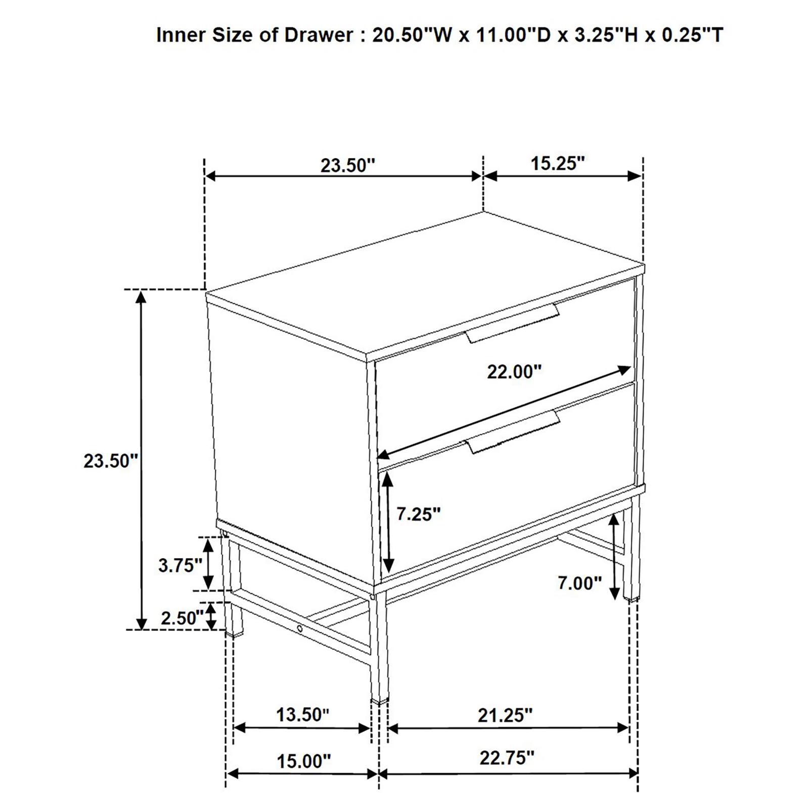 Sonora 2-drawer Nightstand Bedside Table White - Image 13