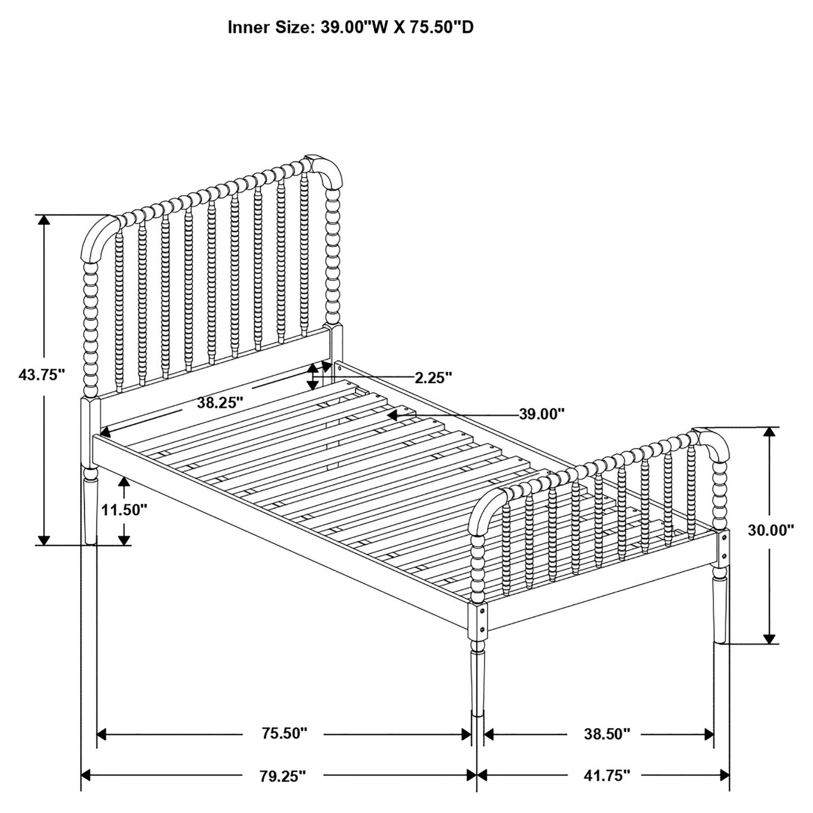 Jones Wood Twin Open Frame Bed White - Image 11