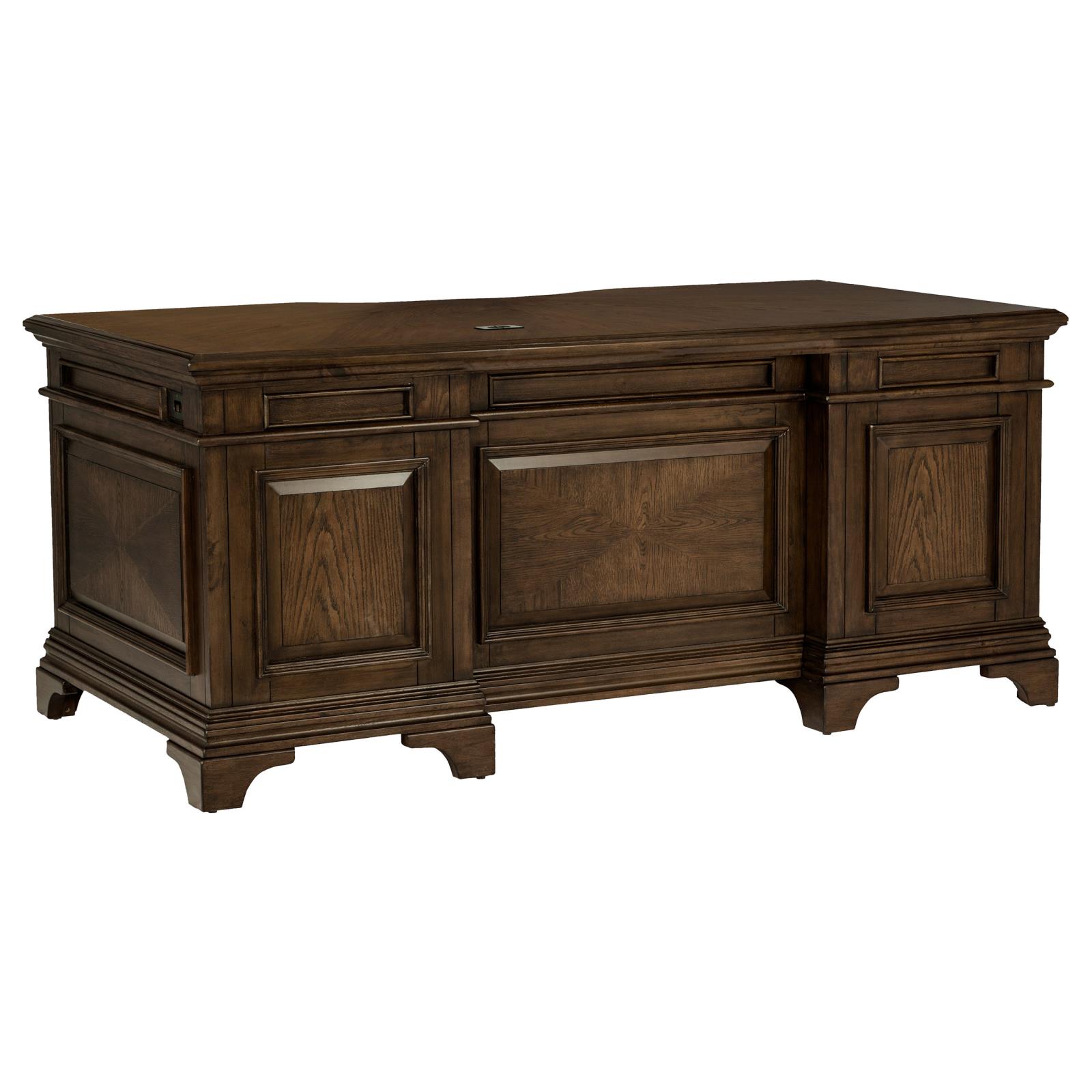 Hartshill 72-inch 7-drawer Executive Desk Burnished Oak - Image 6