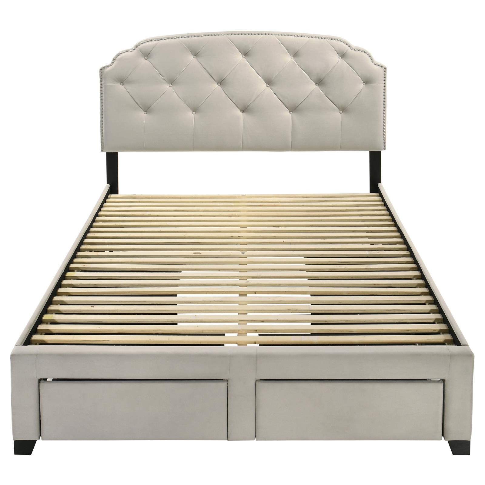 Marianna 4-drawer Upholstered Queen Storage Bed Cream - Image 7